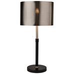Column table lamp, lampshade black chrome
