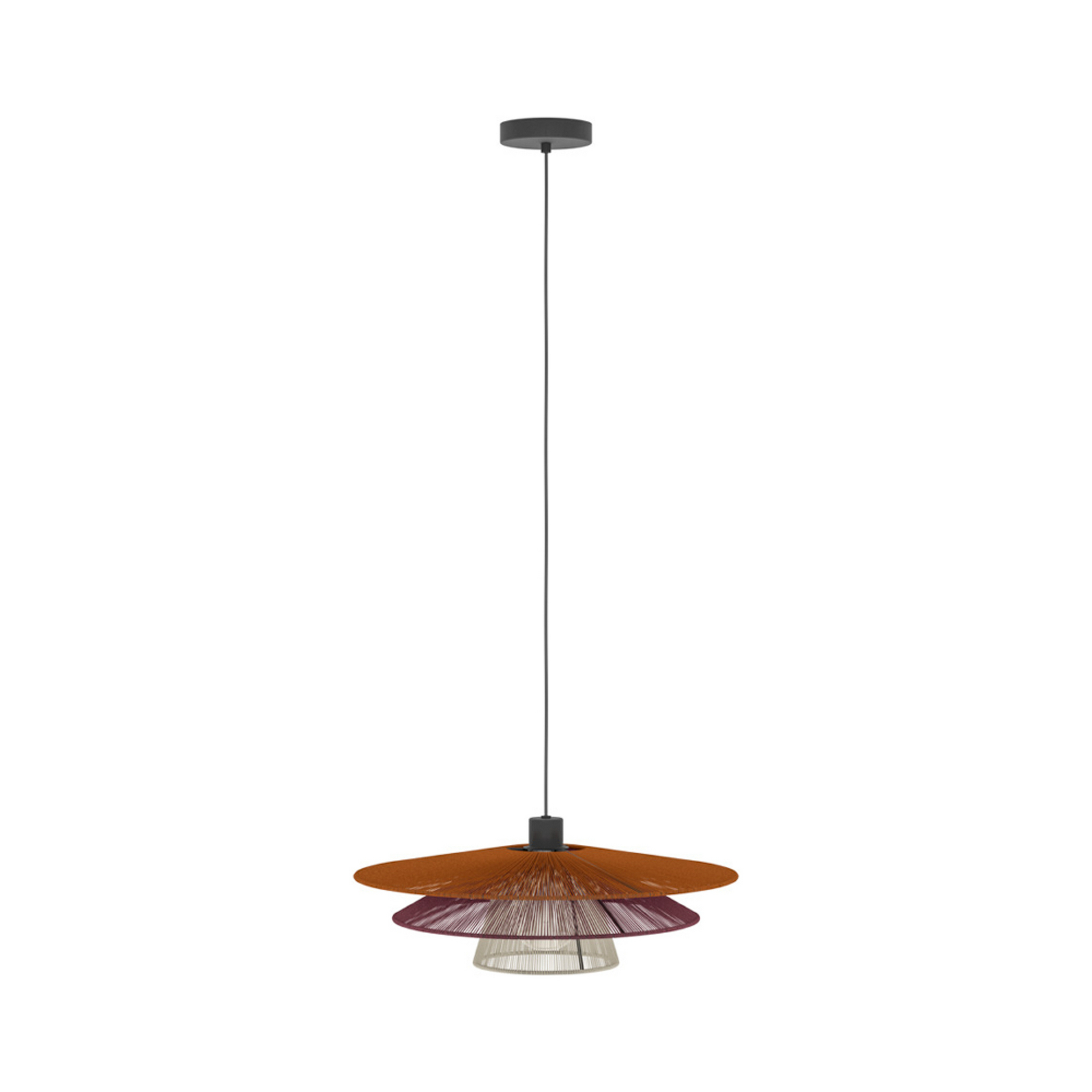 EGLO hanglamp PIGNONA, rood/oranje/wit, Ø 50 cm, textiel EGLO hanglamp PIGNONA, rood/oranje/wit, Ø 50 cm, textiel