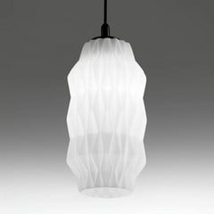 Lámpara colgante Origami de cristal, blanca