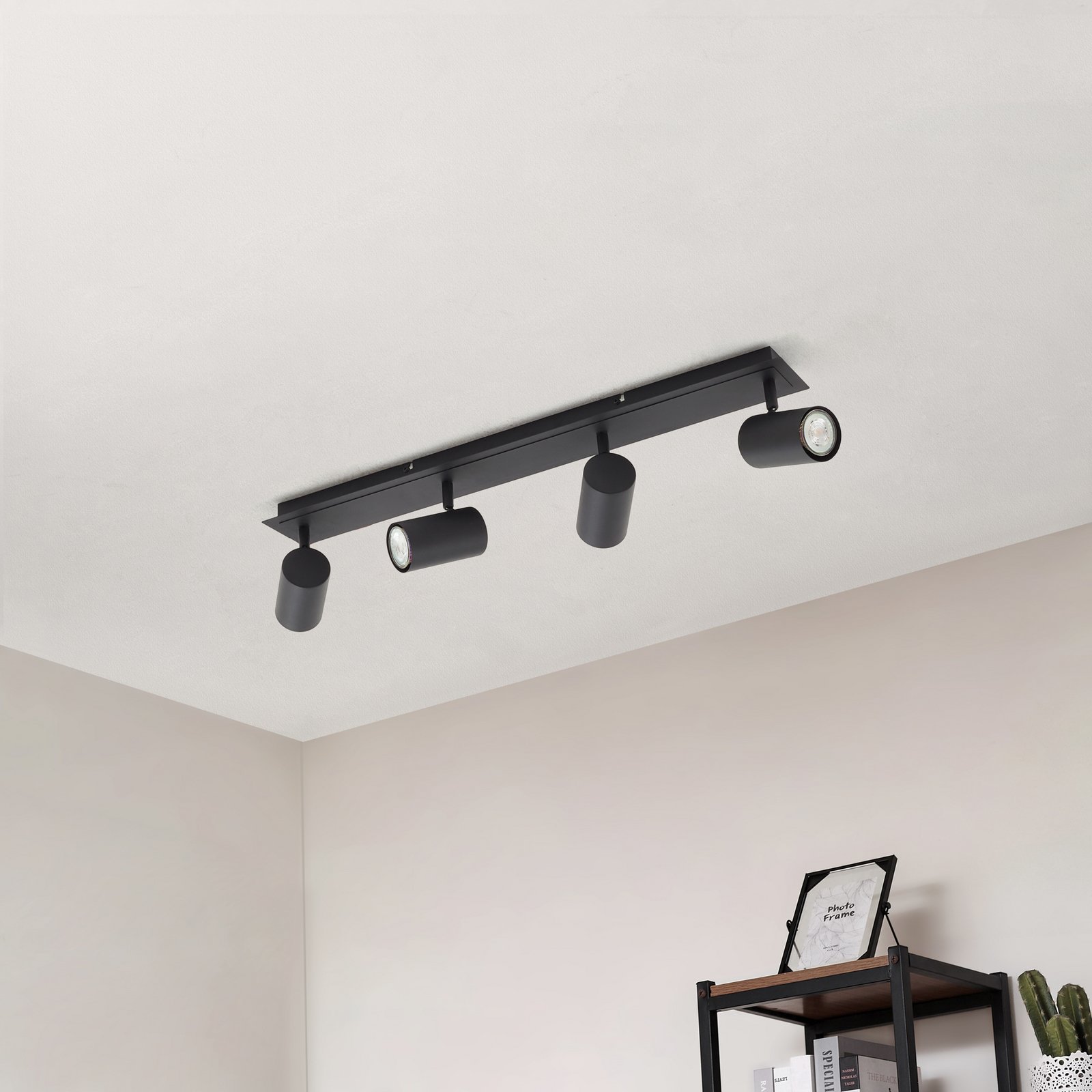 Spot de plafon Lindby Joffrey, 70 cm, negru, 4 becuri, GU10
