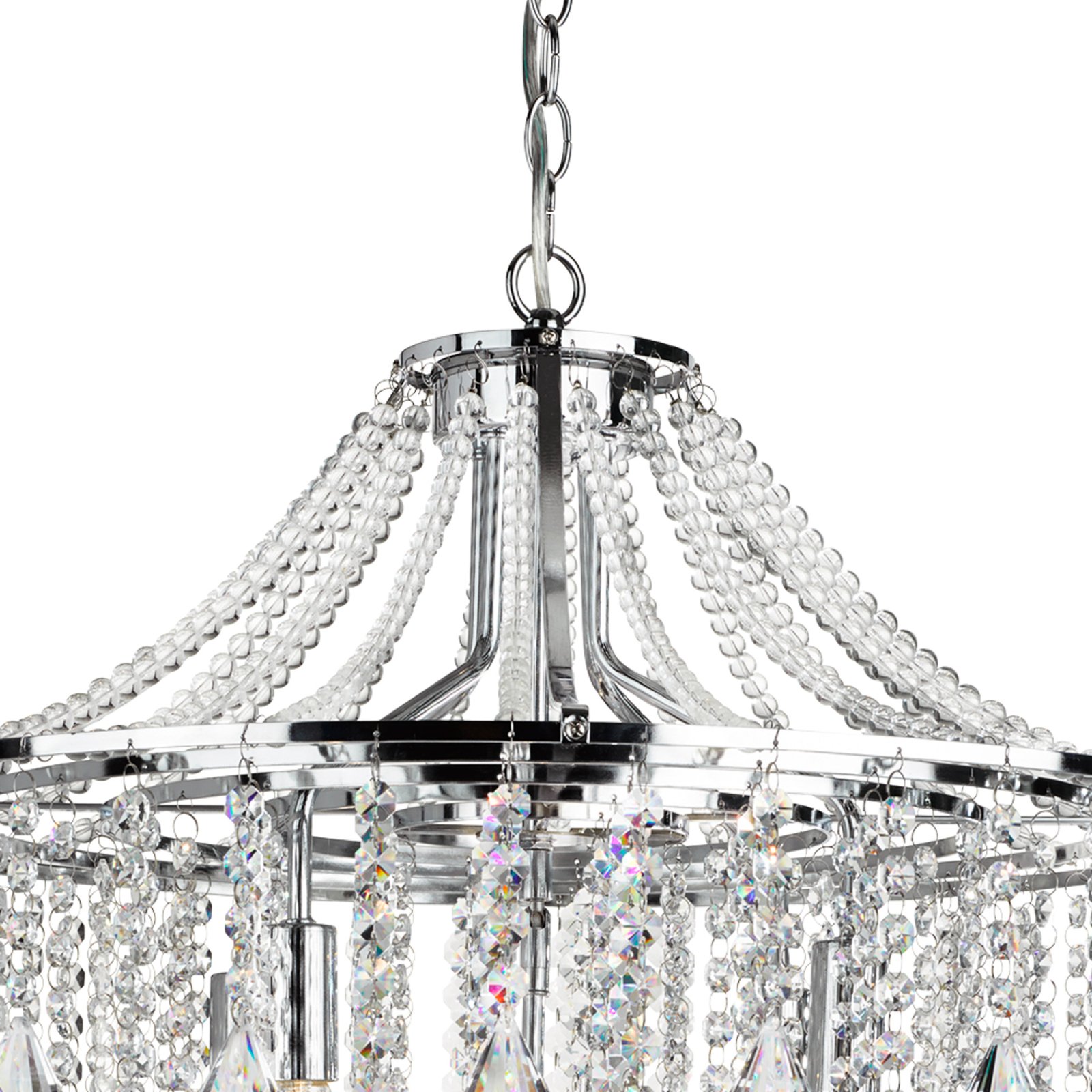 Dorchester chandelier, crystal glass, 5-bulb, Ø 64 cm, E14