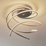 Lungo LED ceiling light 3-arm aluminium, remote