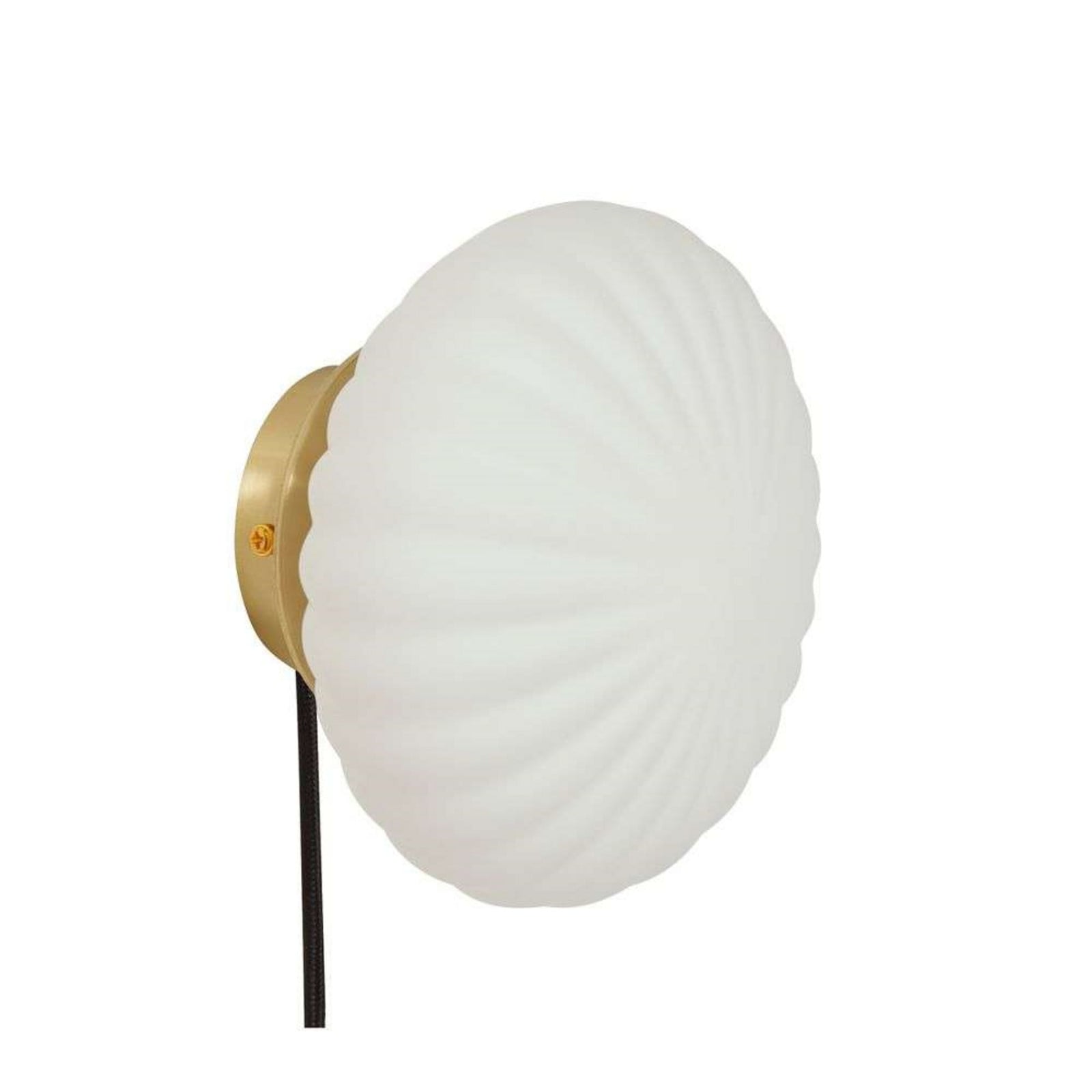 Kumu Wandleuchte Ø18 Opal/Brass Hübsch - Wohnzimmer - Glas
