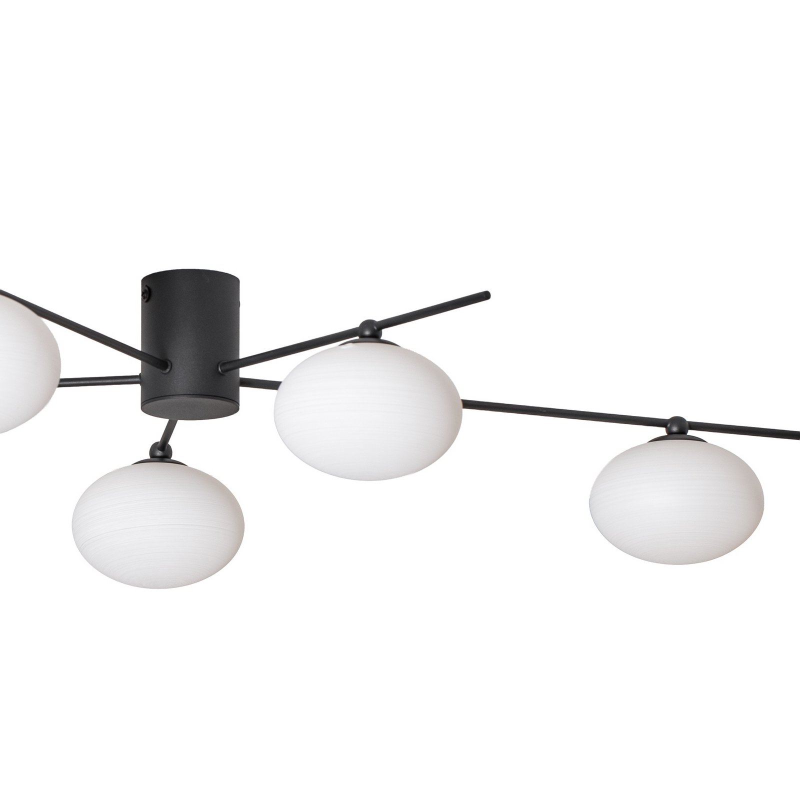 Lindby Valisa plafondlamp, zwart, 5-lamps
