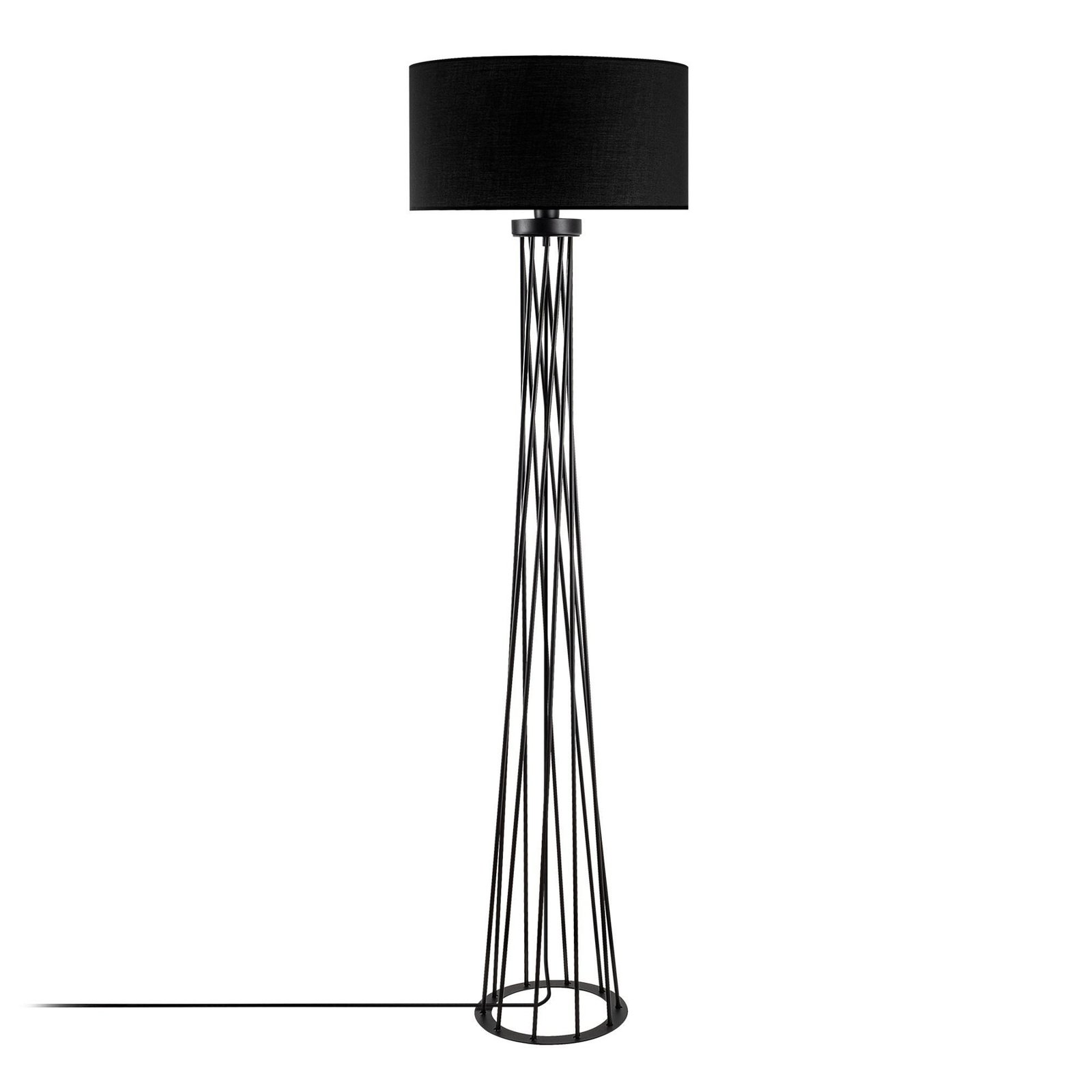 Floor lamp Tall 13470, black, canvas, height 175 cm