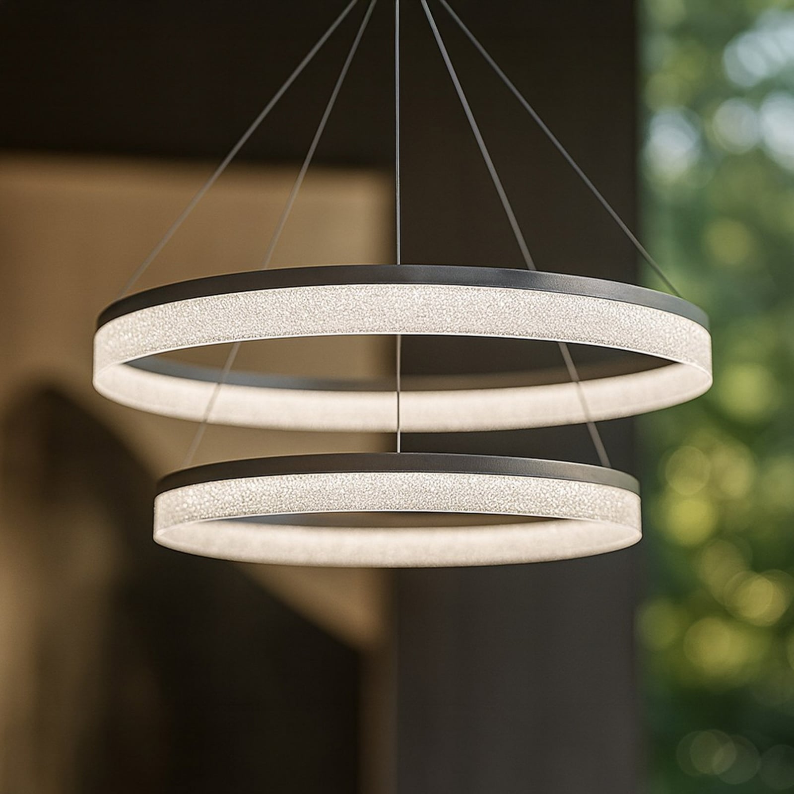 Lámpara colgante LED Gala, plateada, metal, Ø 60 cm, 4000 K