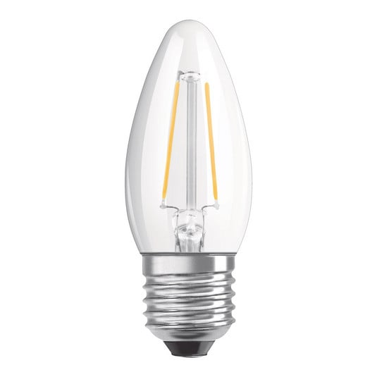 OSRAM Lâmpada LED para vela E27 4W branco quente regulável transparente