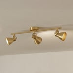 Spot de tavan Seras, alamă aurită periat, 3 flăcări