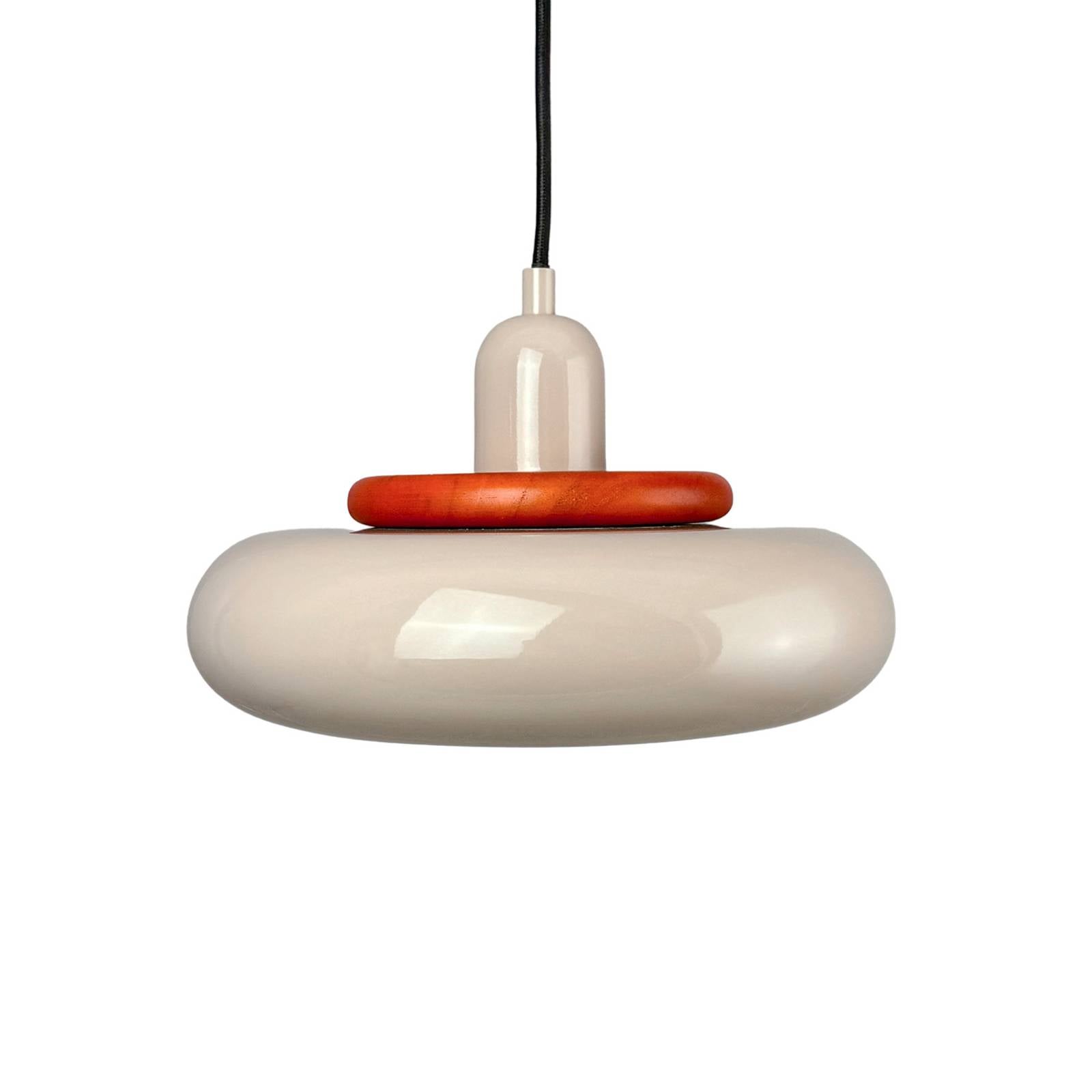 Dyberg Larsen Hängelampe Planet Mini, beige, Ø 27 cm, Metall