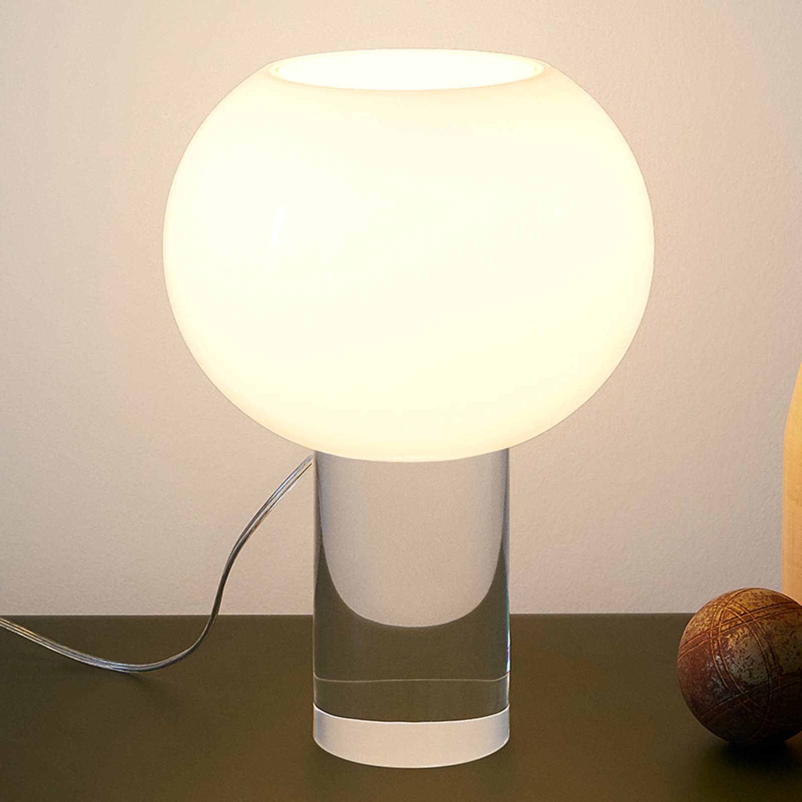Lampa stołowa Foscarini Buds 3, biały, szkło, tworzywo sztuczne, E27