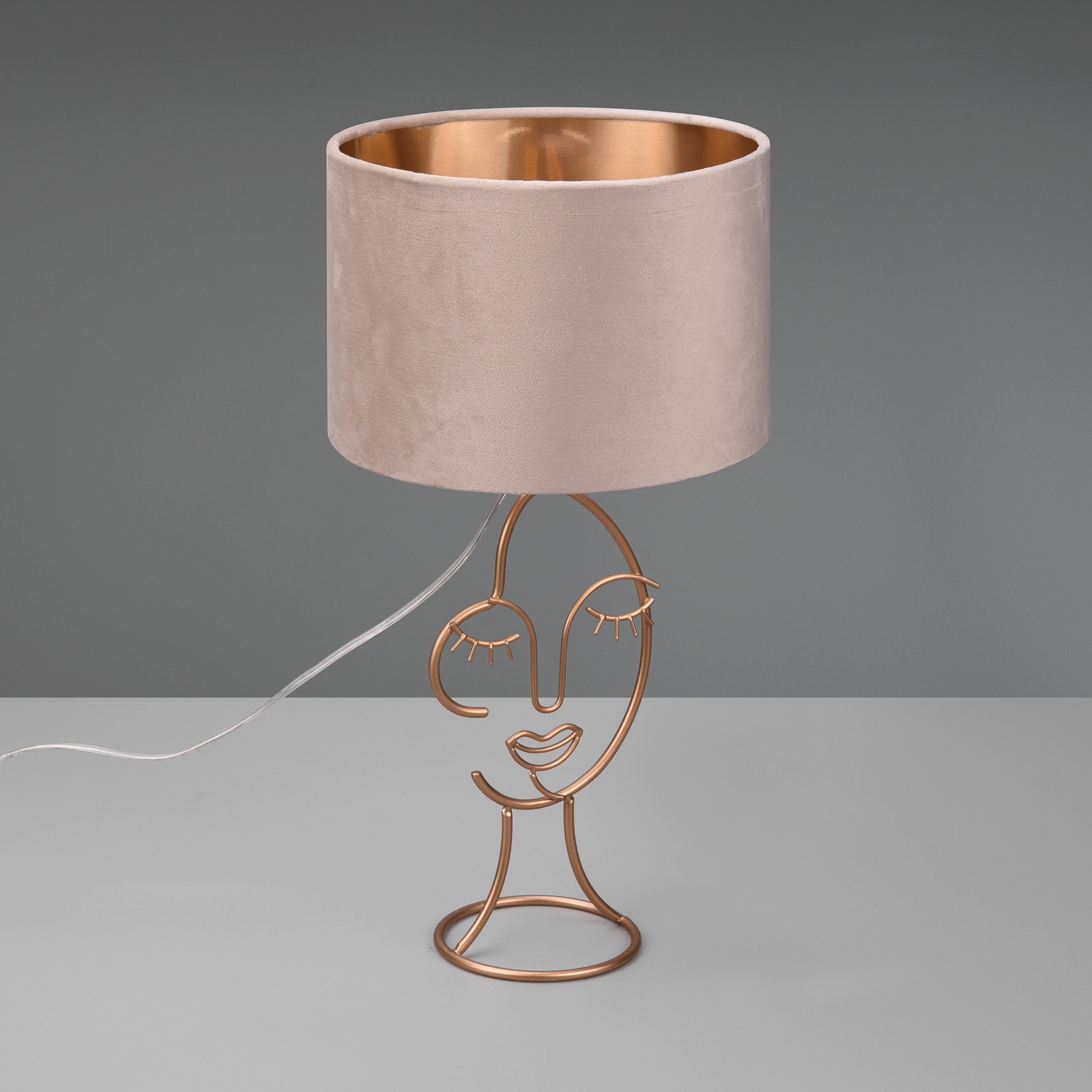 Mary table lamp face design, beige/gold