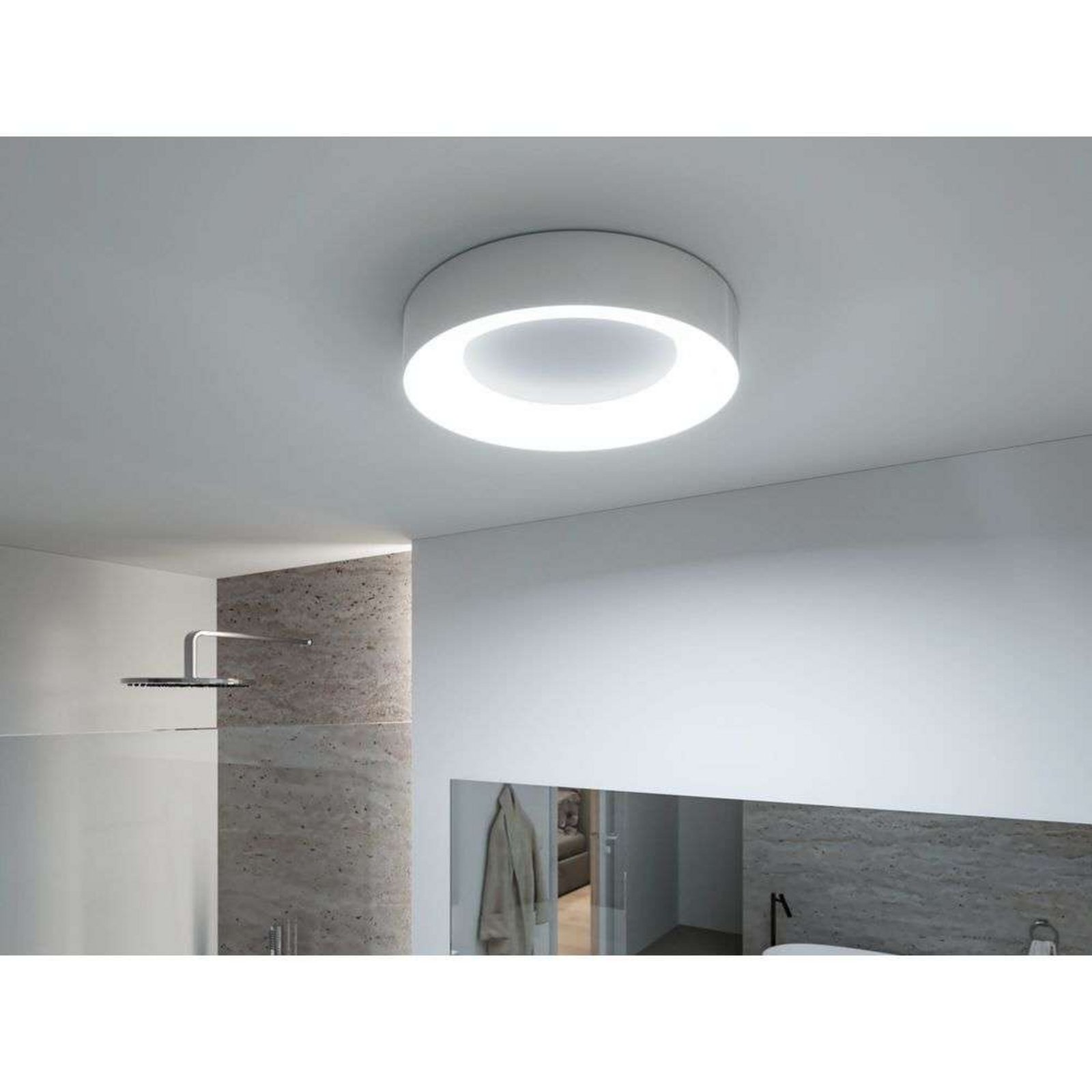 Casca LED Plafoniera IP44 2100lm Bianco/Matt Alluminio - Paulmann