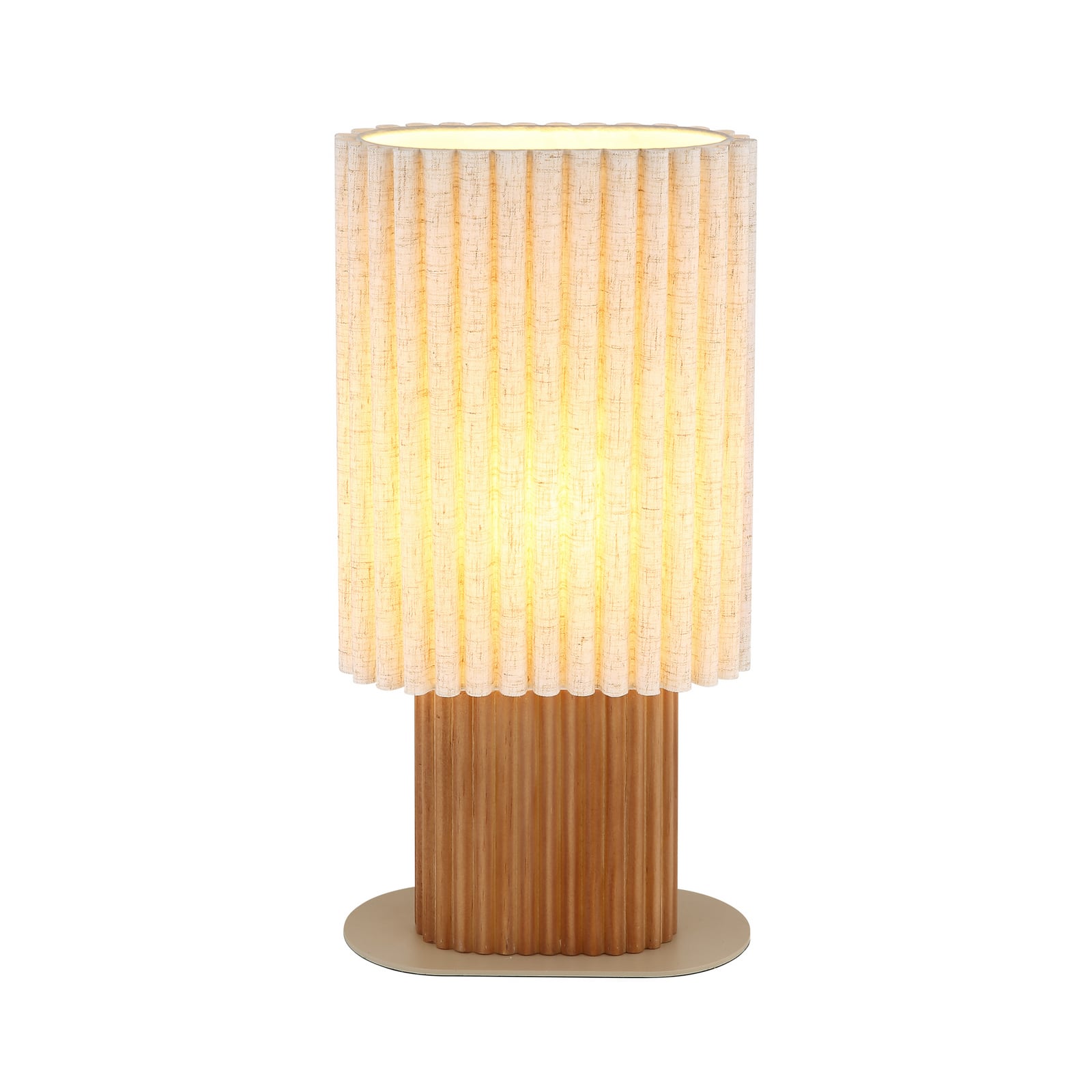 Stolová lampa Jannie, prírodná/hnedá/piesková, ľan, 45 cm, E27 Stolová lampa Jannie, prírodná/hnedá/piesková, ľan, 45 cm, E27