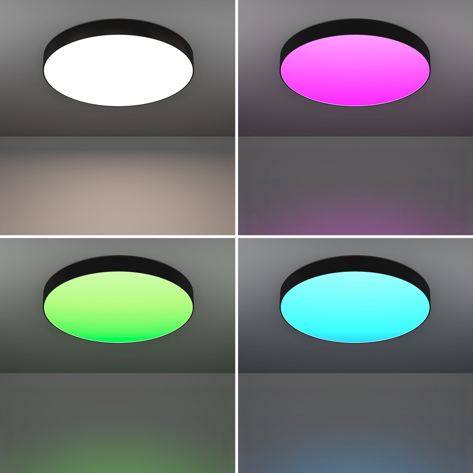 EGLO connect Smart LED plafondlamp Gallizzi-Z, zwart, Ø69cm