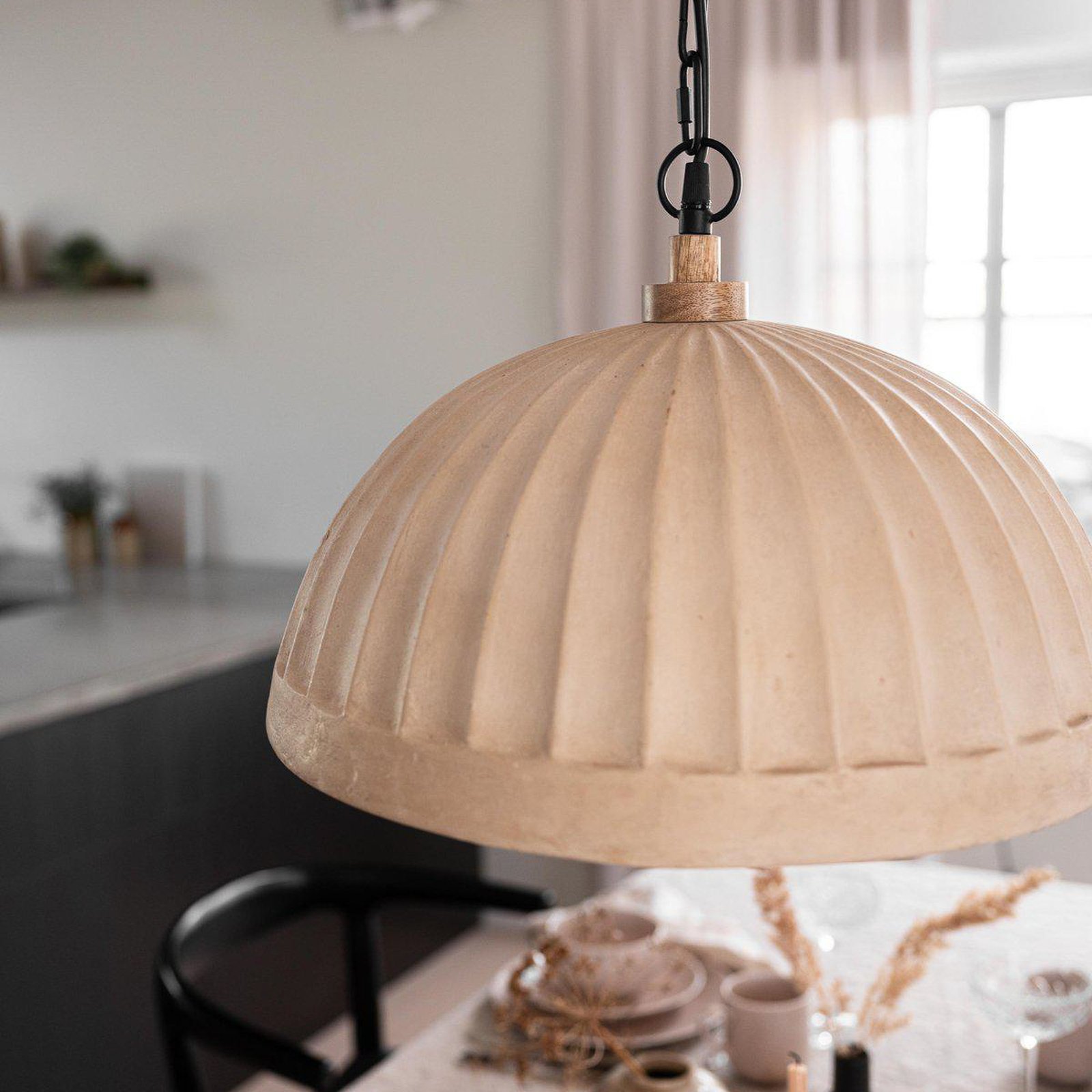 PR Home hanglamp Haley, beige, Ecomix, Ø 43 cm