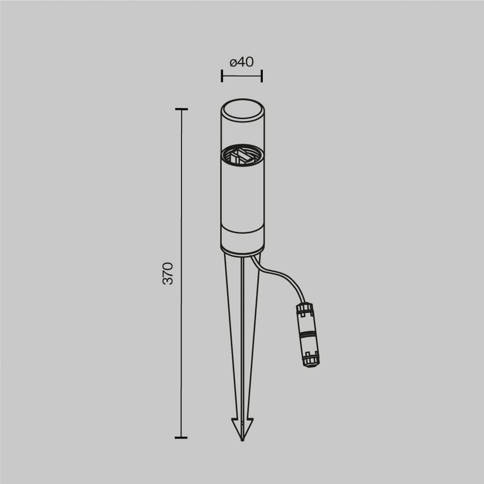 Maytoni Lampe sur piquet GLIDE, graphite, hauteur 37 cm, IP54, G9