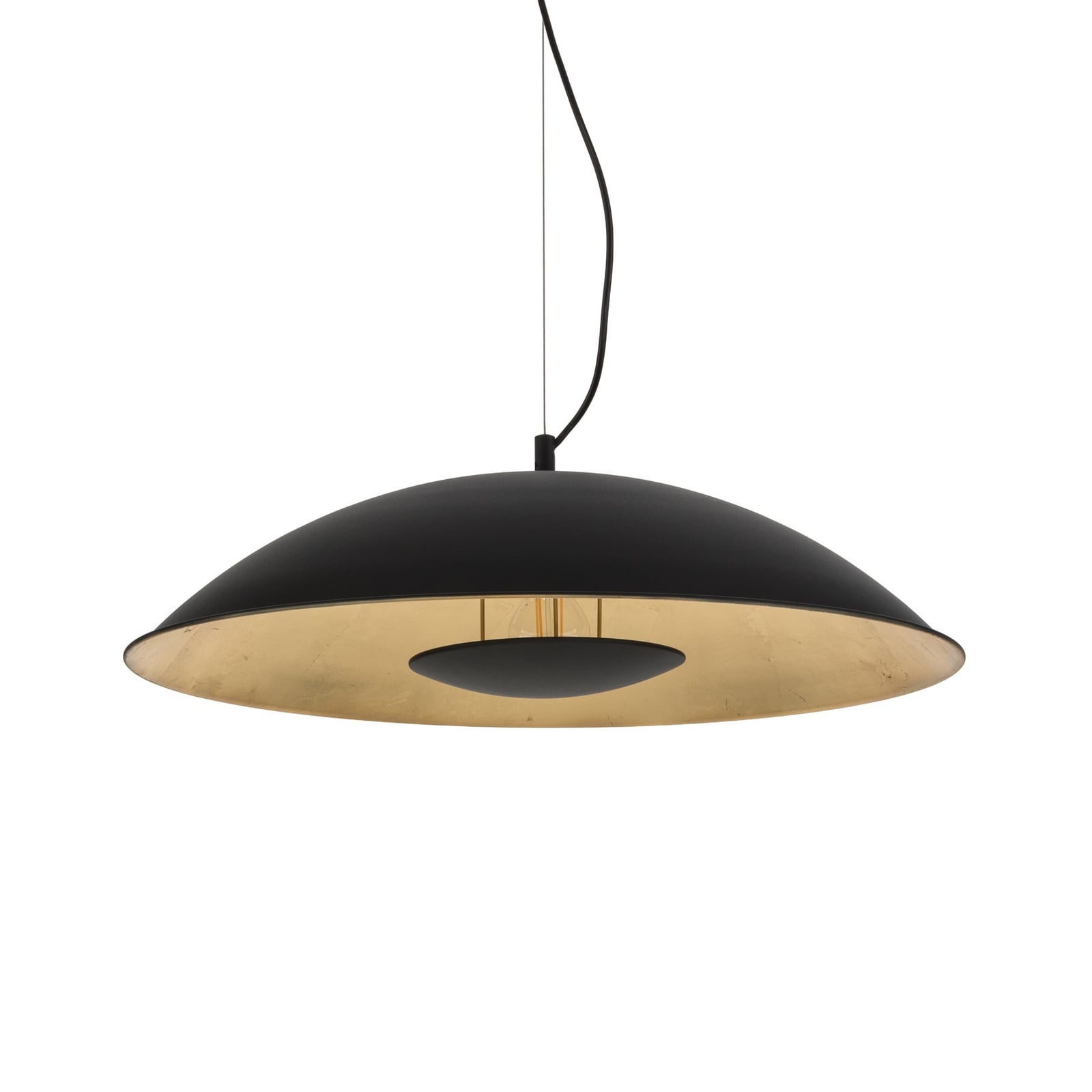 Lindby pendant light Emilienne, black, gold-coloured, Ø 60 cm