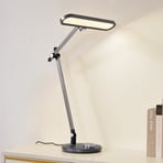 Lindby LED-es asztali lámpa Elvir, szürke, alumínium, magasság 53cm, CCT