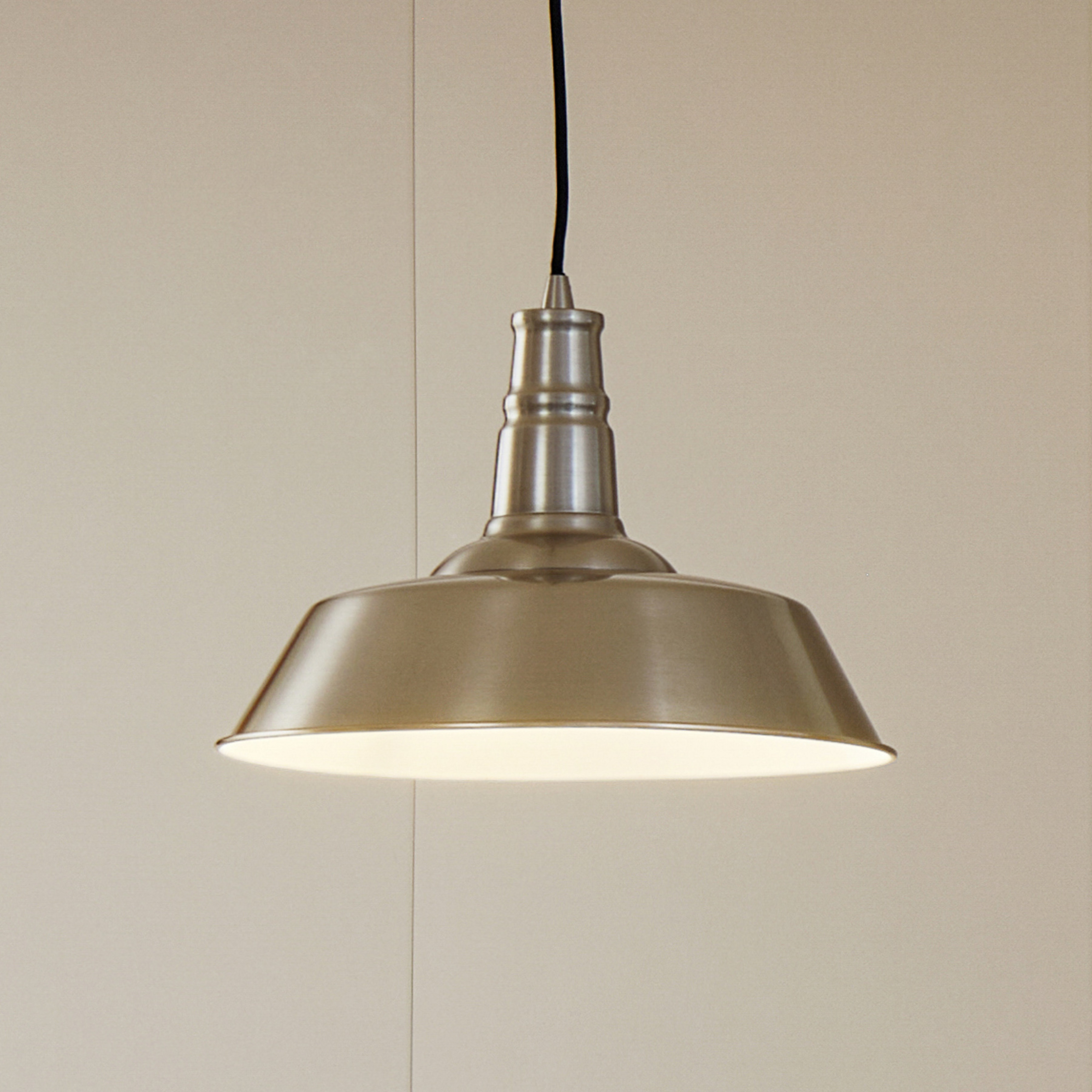 Lindby lógó világítás Laylan, nikkel/fehér, Ø 36 cm, fém