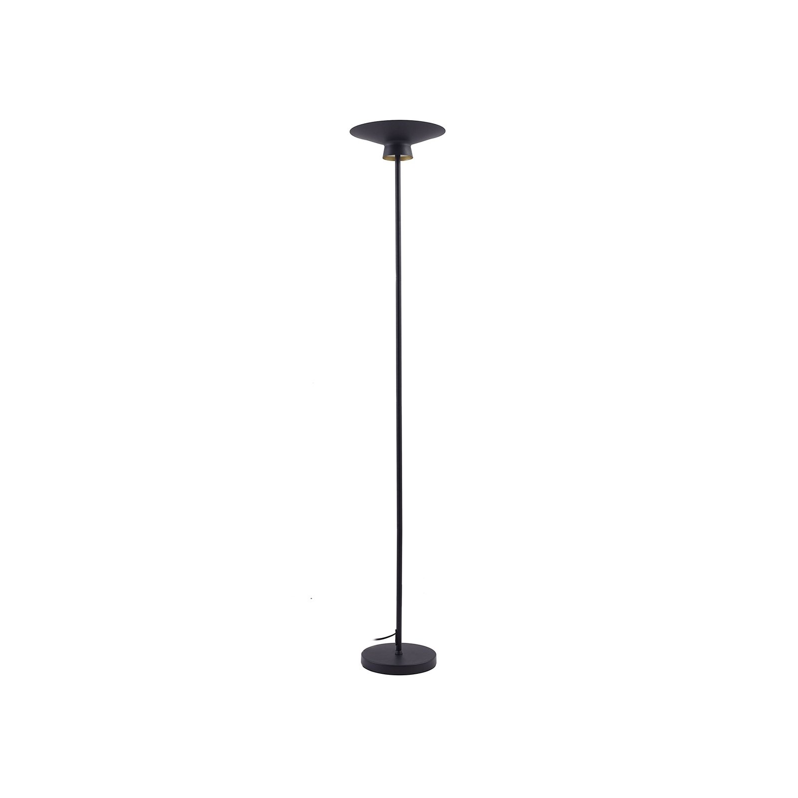 Lindby LED floor lamp Norvind, black, metal, 1-bulb