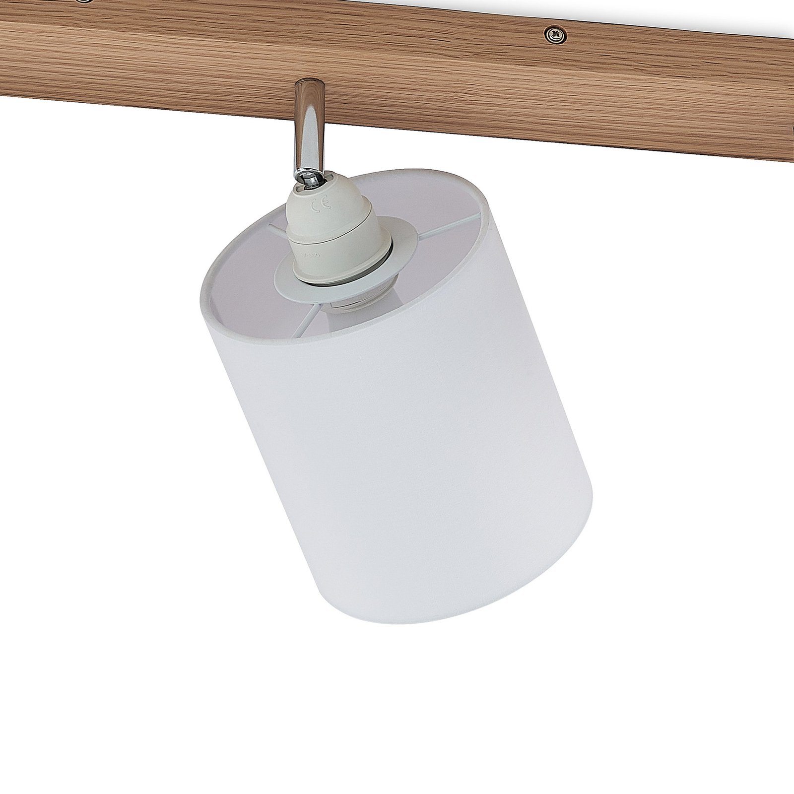 Lindby Deckenstrahler Imarin, 56 cm, 3-flammig, weiß, Holz