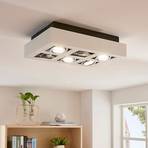 Taklampe Vince i hvitt, 6 lyskilder