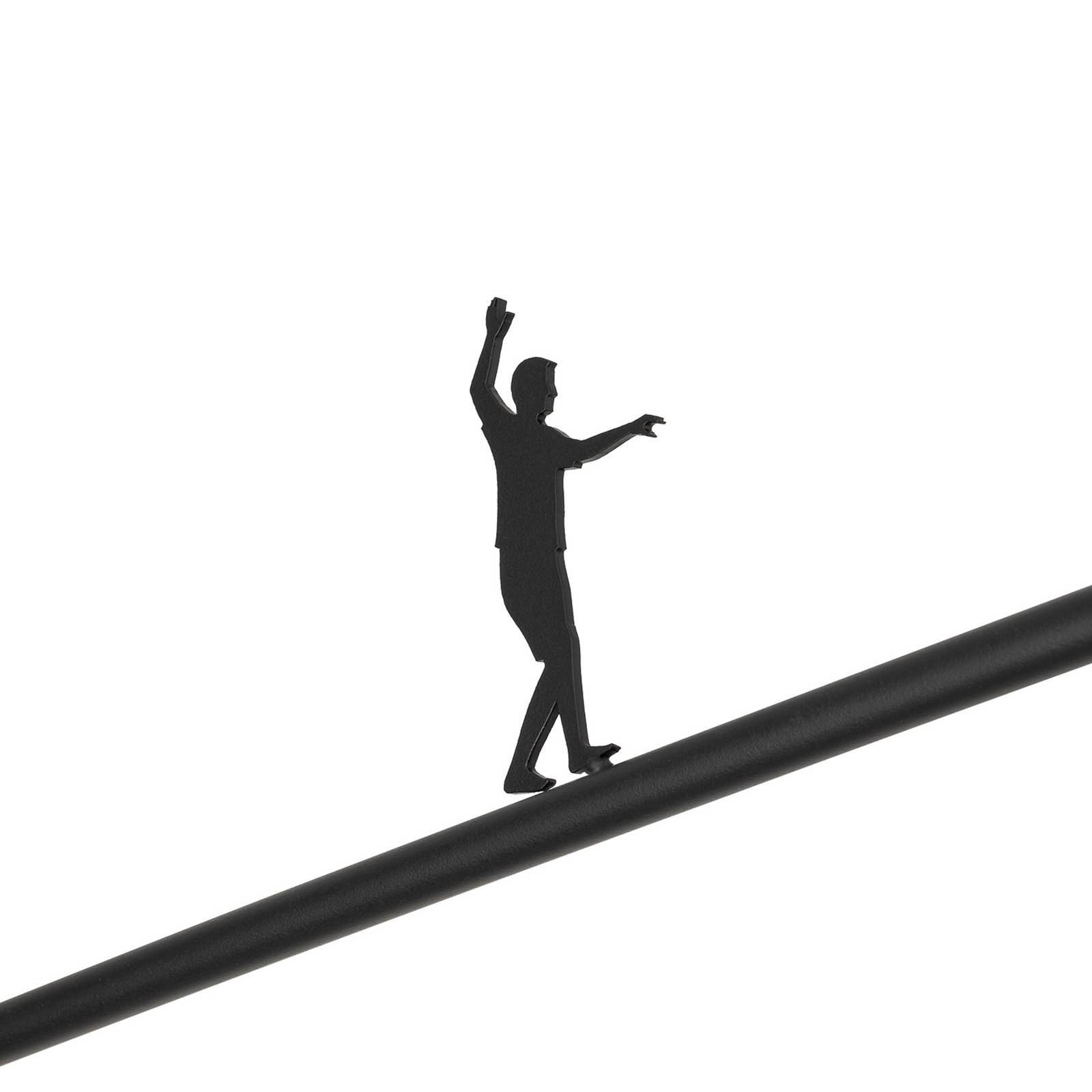 Lampa łukowa Poise, czarna, stal, tkanina, zasięg 260 cm