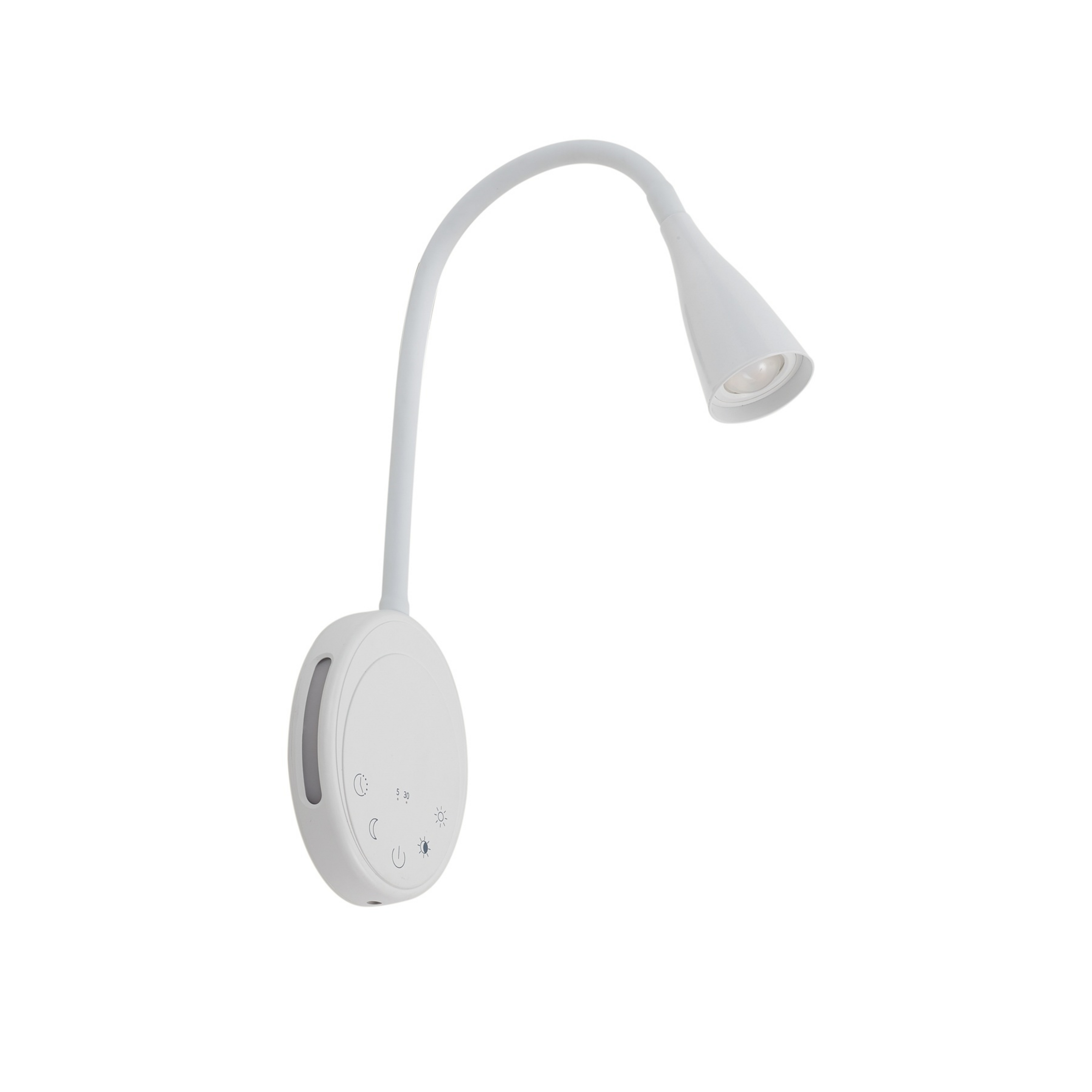 Lampka do czytania LED Zayna, CCT, biała, USB, timer, ściemniana – Lindby