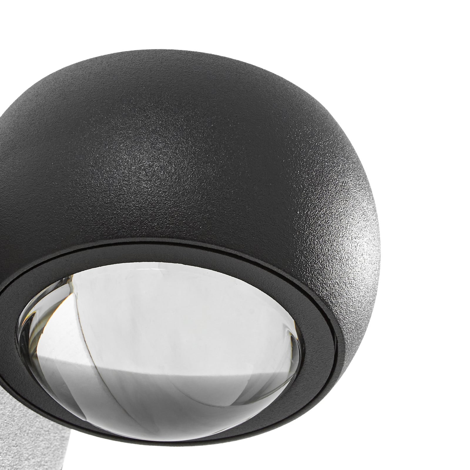 Focra LED-Wandstrahler, schwarz, 2-fl, CCT, IP54 - Lindby