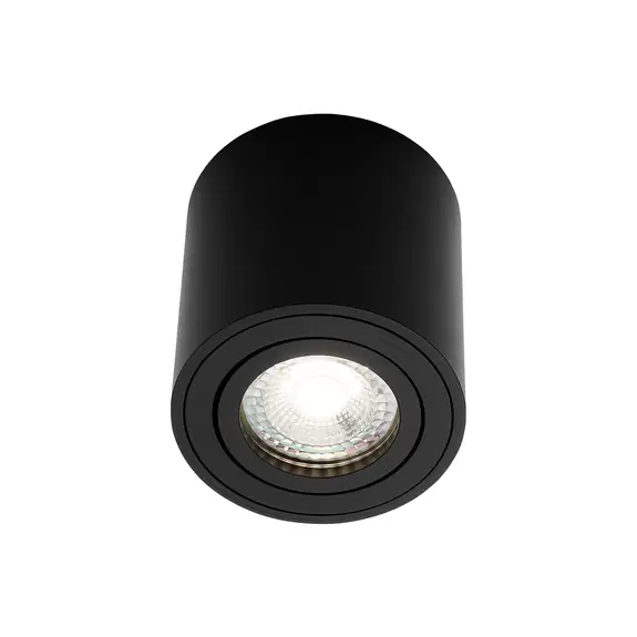 Lampenwelt Downlight Sabonis Surface, GU10, Aluminium, schwarz