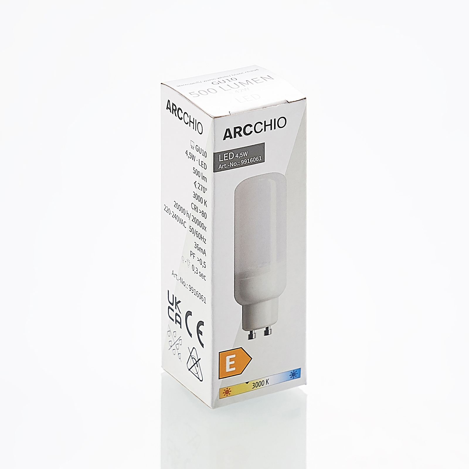 Arcchio tube LED bulb GU10 4.5 W 3,000 K 2-pack