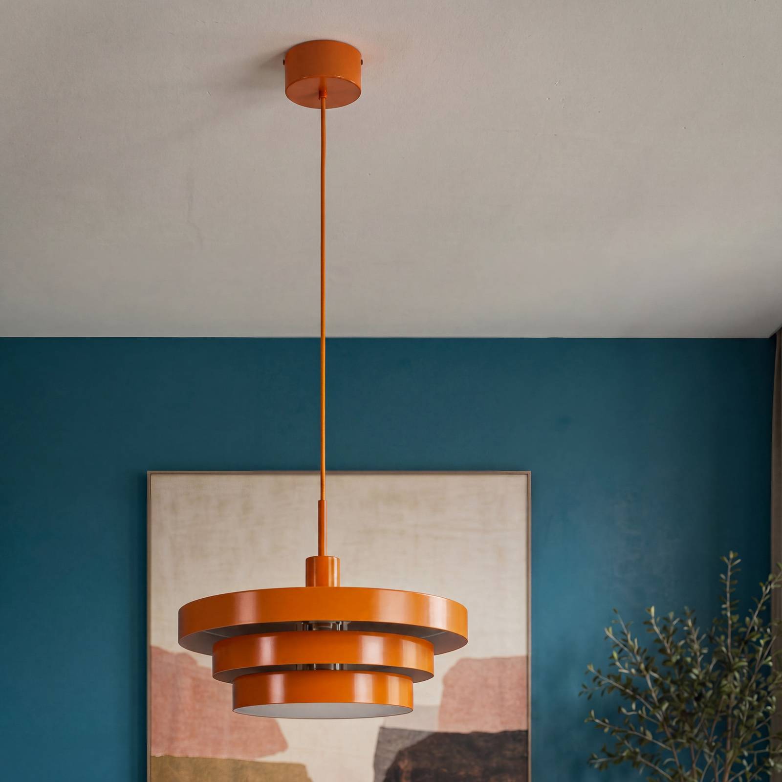 Żyrandol OSRAM Decor Layer, pomarańczowy, Ø 40 cm, metalowy