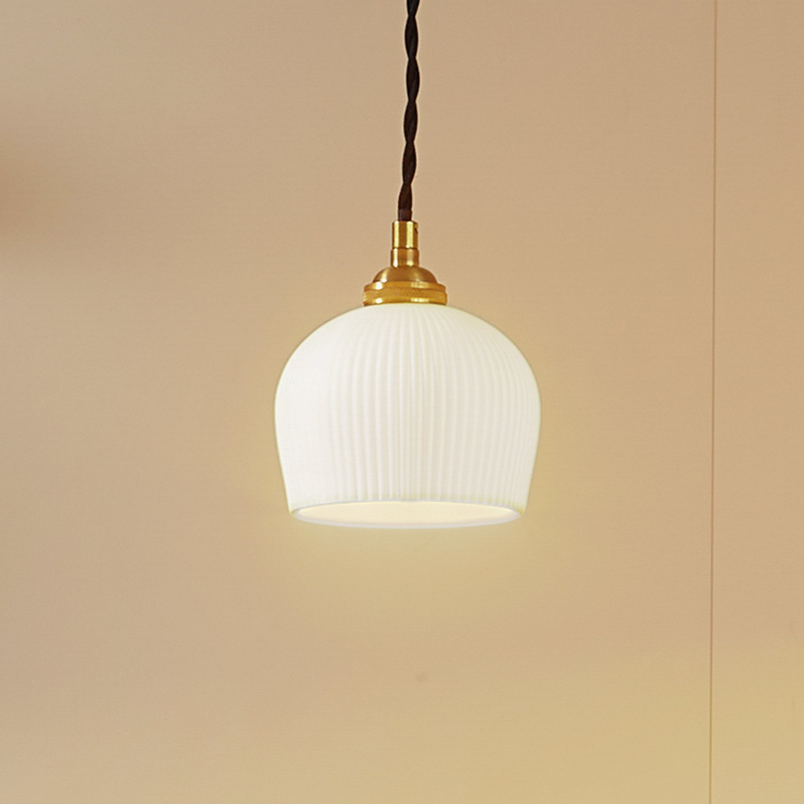 Nolane Hanglamp Wit/Geel Koper - Lindby