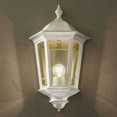 Außenwandlampe Puchberg, direkt, weiß-gold