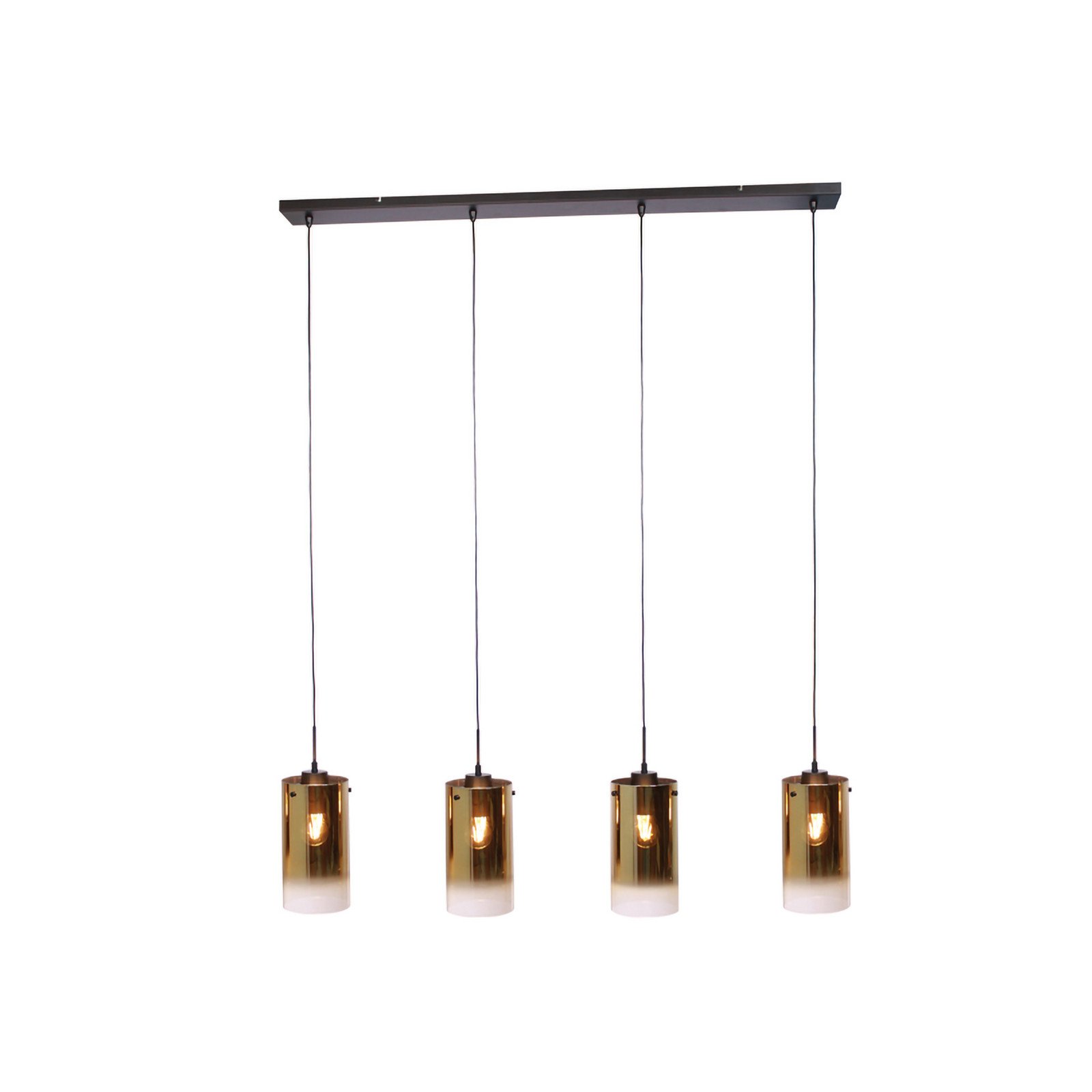 Lampă suspendată Ventotto negru/auriu lungime 125 cm 4 lumini.