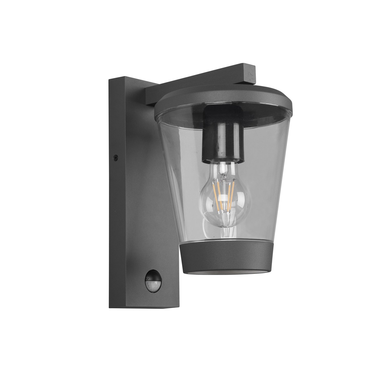 Āra sienas lampa ar sensoru CAVADO, antracīta krāsā, augstums 28 cm, IP44 Āra sienas lampa ar sensoru CAVADO, antracīta krāsā, augstums 28 cm, IP44