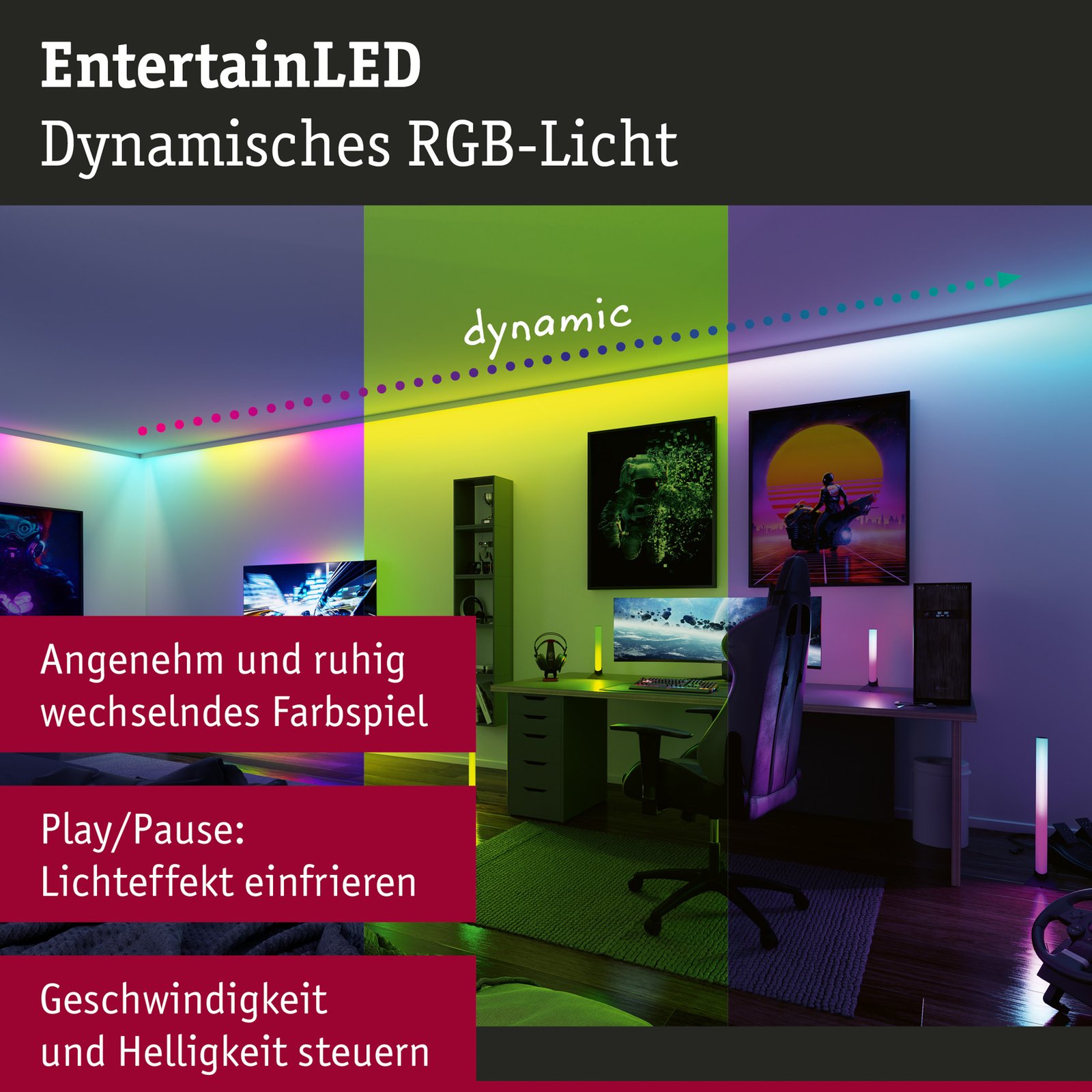 Paulmann EntertainLED Rubans LED, RVB, Set, 3m