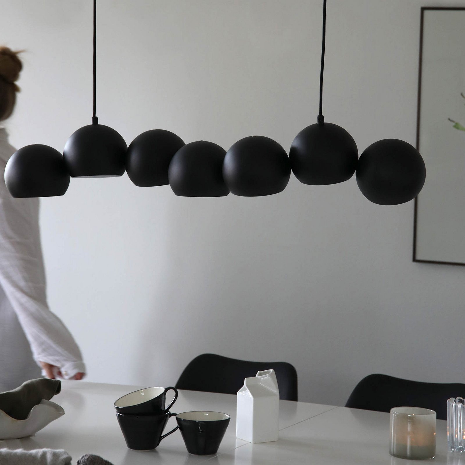 Markslöjd Lampă suspendată Cupolo negru fier lungime 101 cm 7 becuri - Camera de zi / sufragerie - modern - Metal