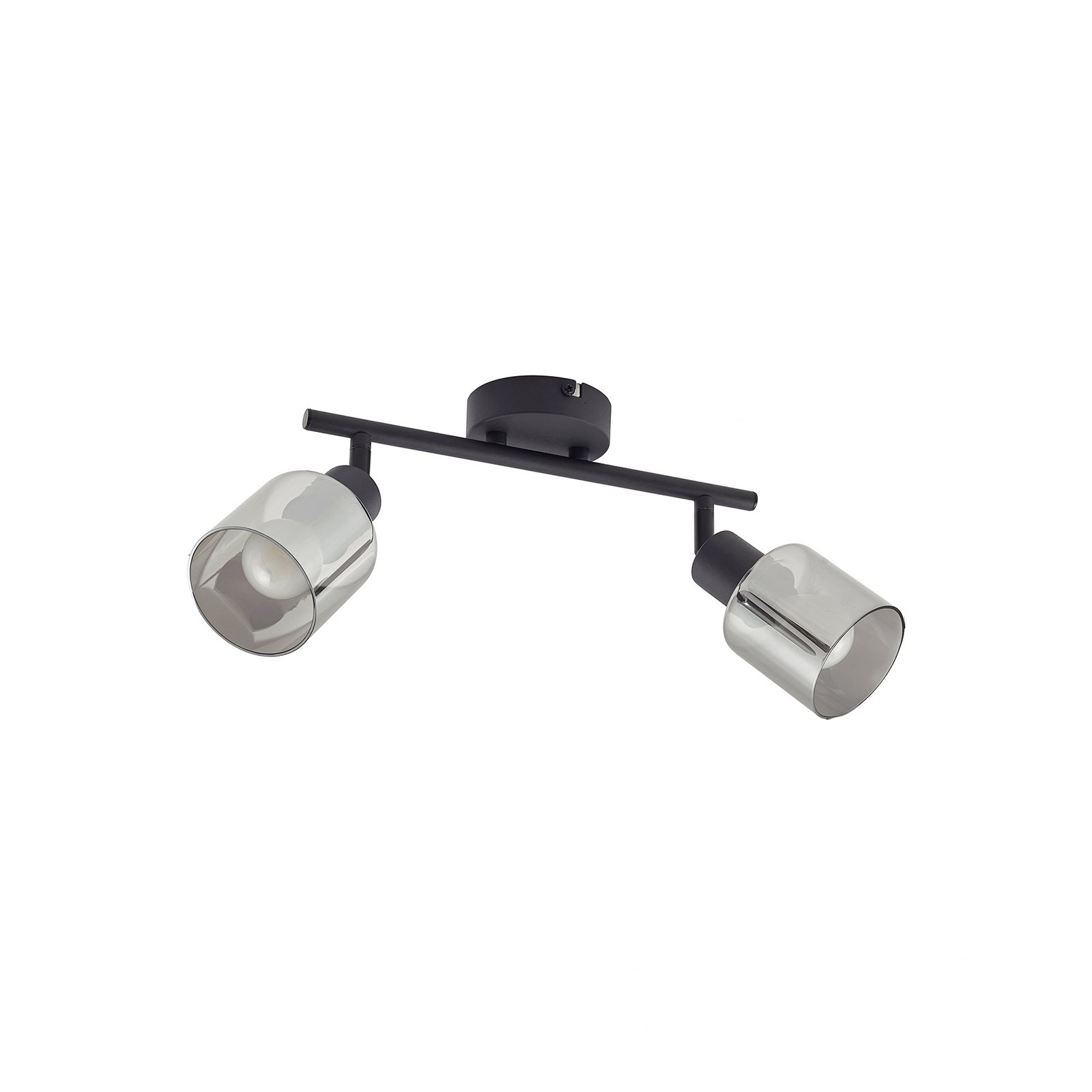 Lindby ceiling light Netty, 4-bulb, grey, glass