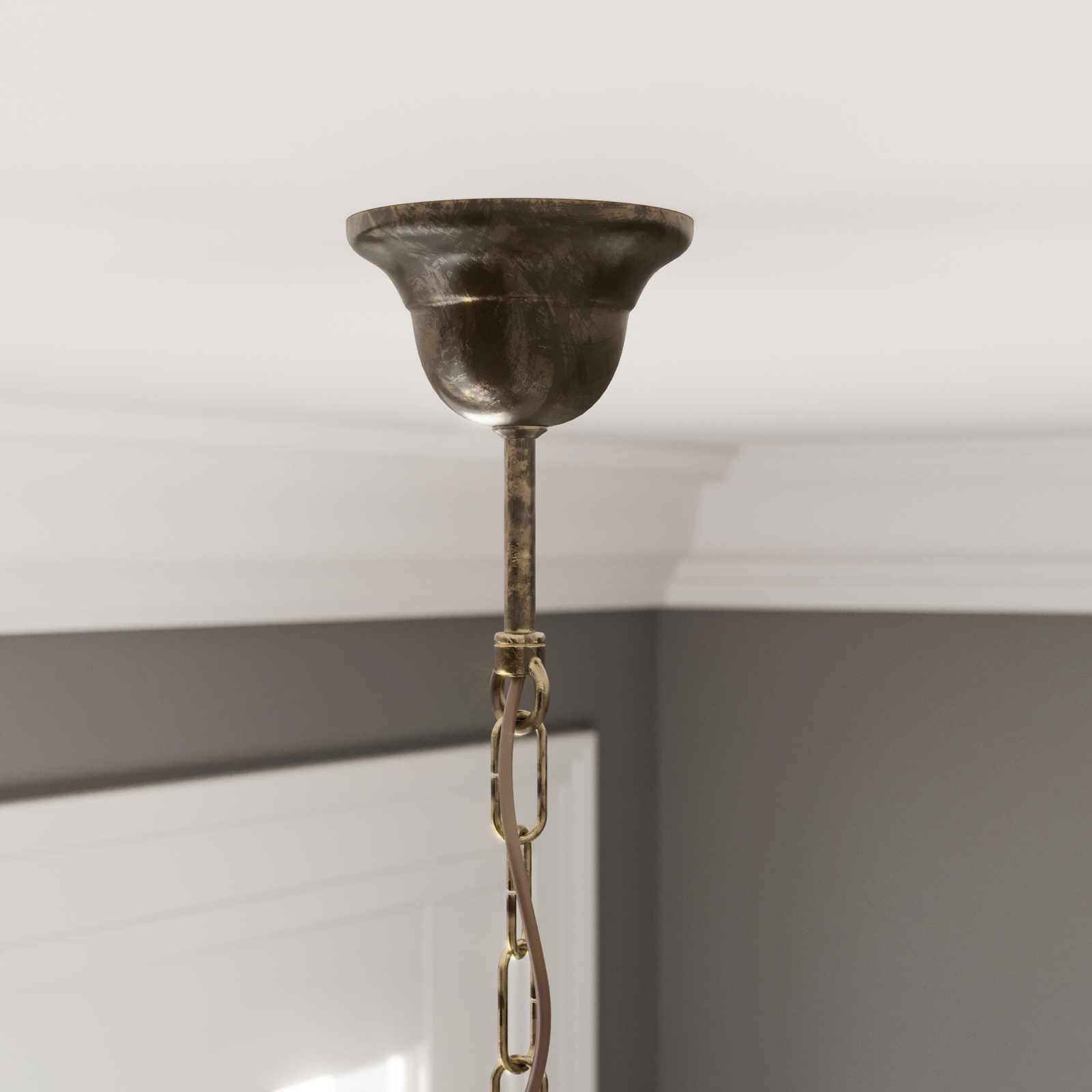 Lámpara colgante Antica de estilo rústico, 5 luces