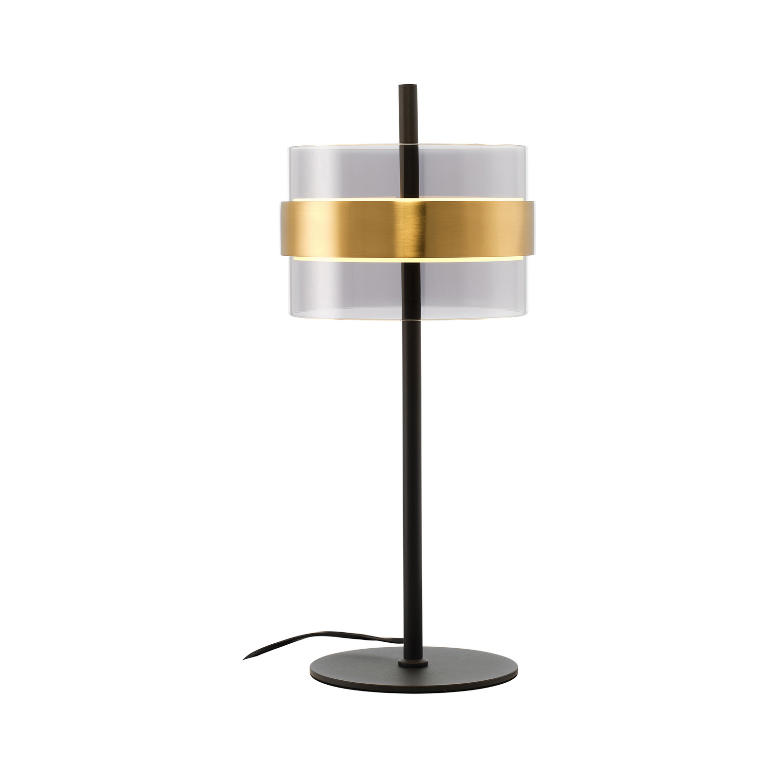 LED настолна лампа Inside, месингов цвят/пушено сив, височина 49 cm