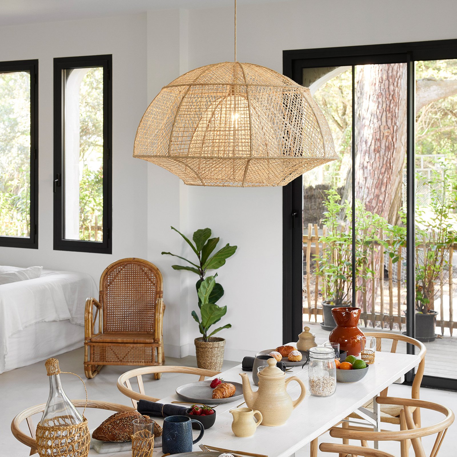 Odyssée Hängeleuchte, Palmfaser, Ø 78cm - MARKET SET Odyssée Hängeleuchte, Palmfaser, Ø 78cm - MARKET SET