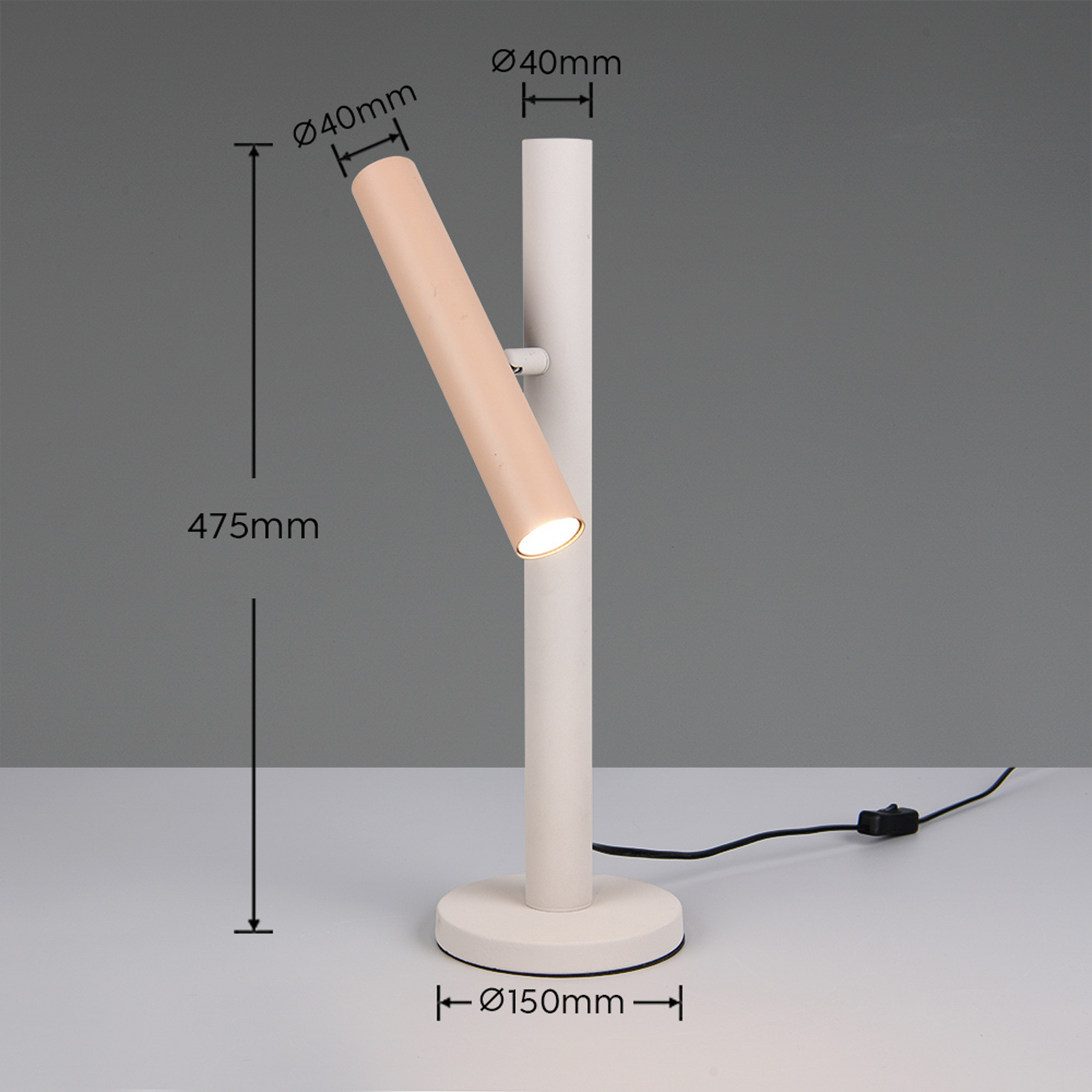 Stolní lampa Terloa, barevná, výška 47 cm, kovová Stolní lampa Terloa, barevná, výška 47 cm, kovová