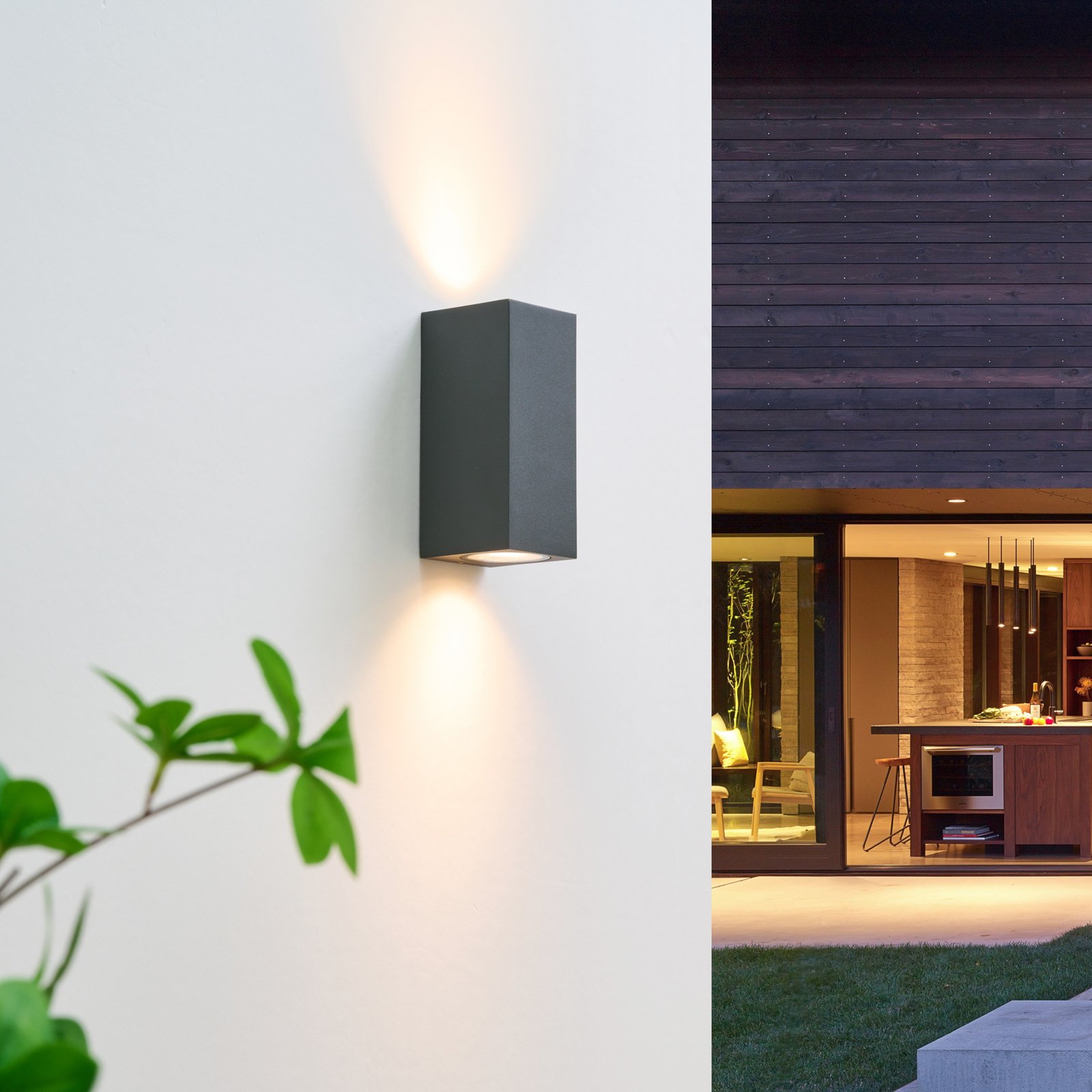Lavina Up/Down Candeeiro de Parede Exterior Dark Grey - Lucande