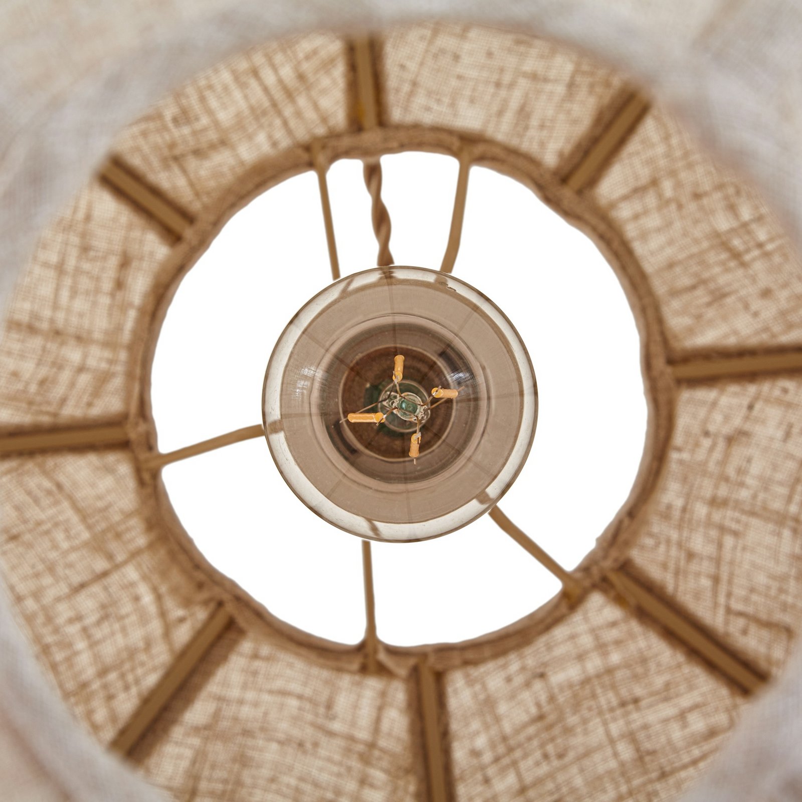 Lampada a sospensione Lindby Elfie, Ø 47 cm, beige, lino, E27