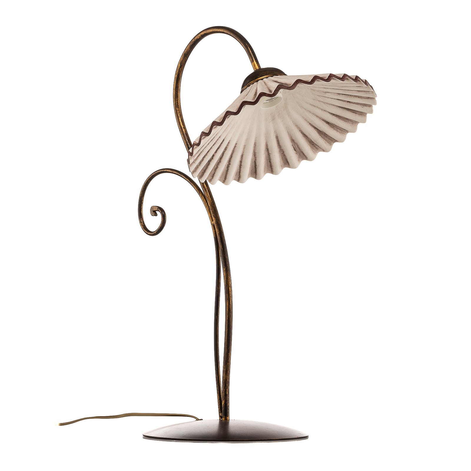 Rosina table lamp in bronze with ceramic lampshade