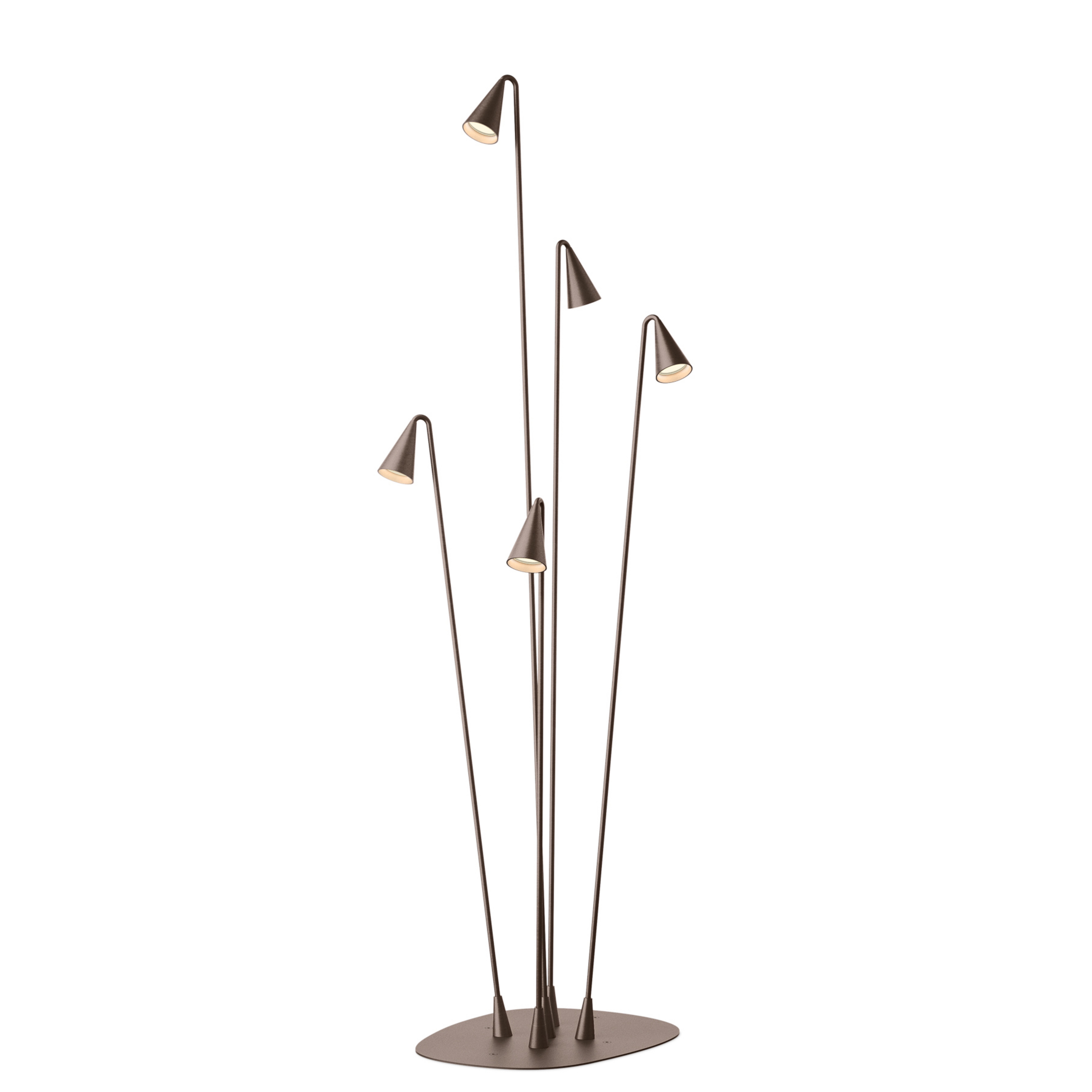 Brisa udendørs LED-gulvlampe, 5 lyskilder, brun - Vibia