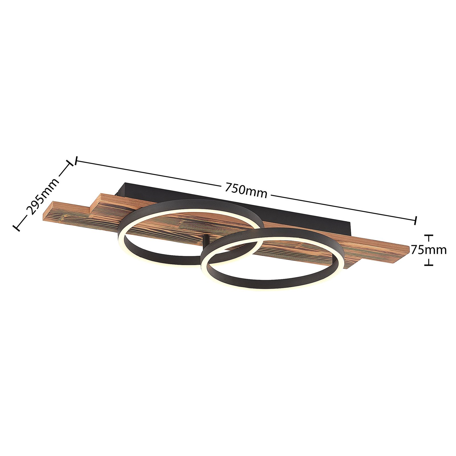 Sentoa LED Taklampe Light Wood/Black - Lindby