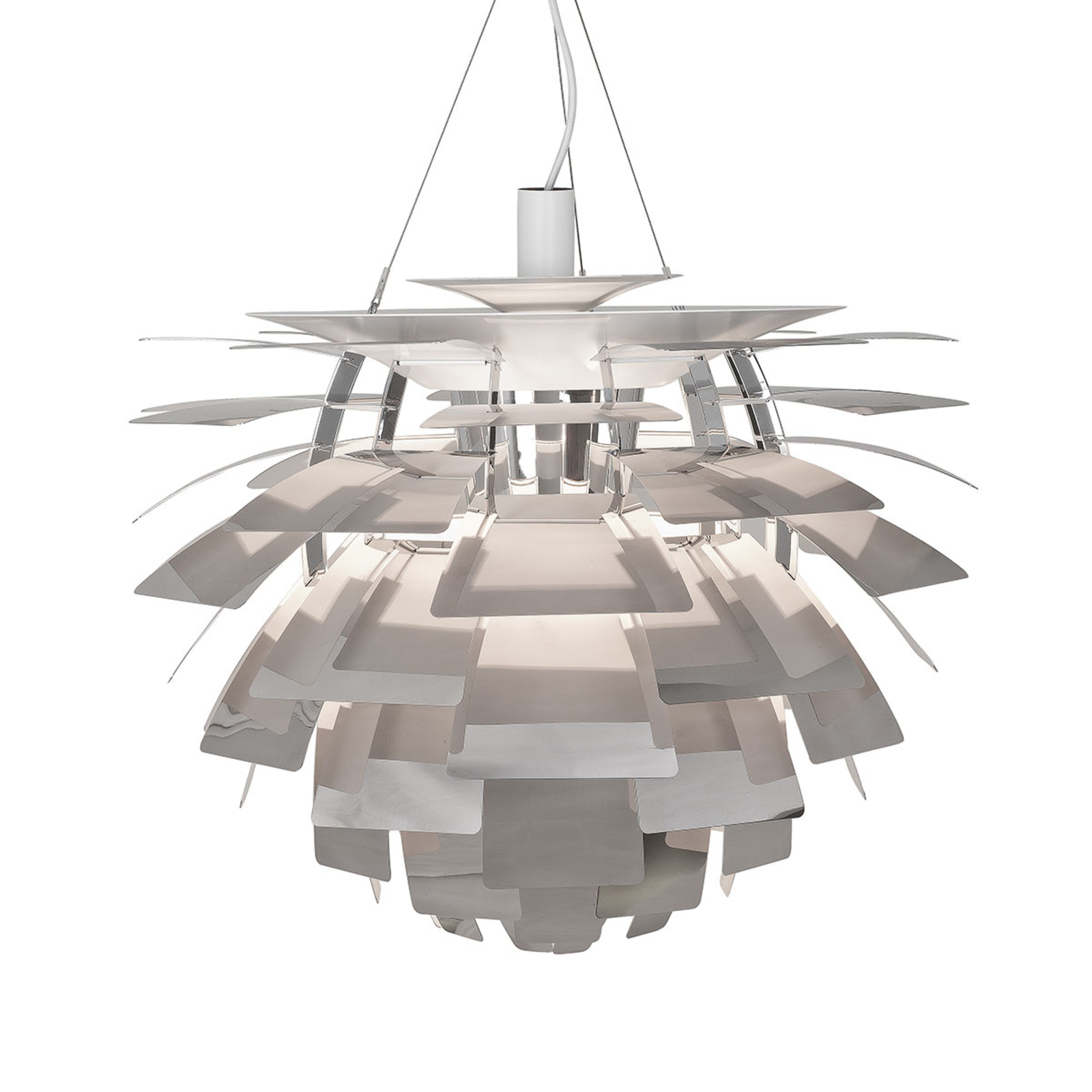 Louis Poulsen PH Artichoke hanging lamp polished, for Living / Dining Room, metal, E27, 100 W, energy efficiency: A++, H: 46.5 cm