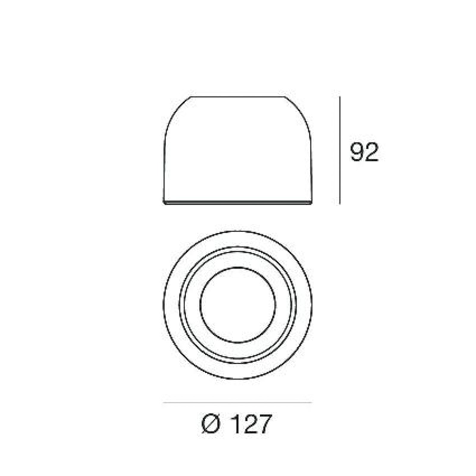 Downlight LED Outlook S, blanc, aluminium, verre, intensité variable